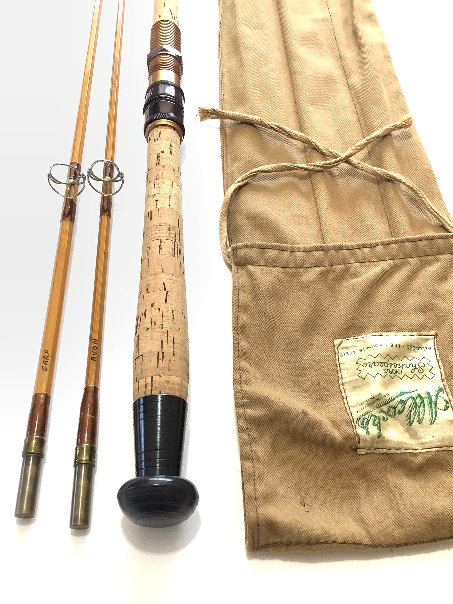 Scarce ALLCOCK Co 10FT CARP/AVON Two tips Built Cane Rod