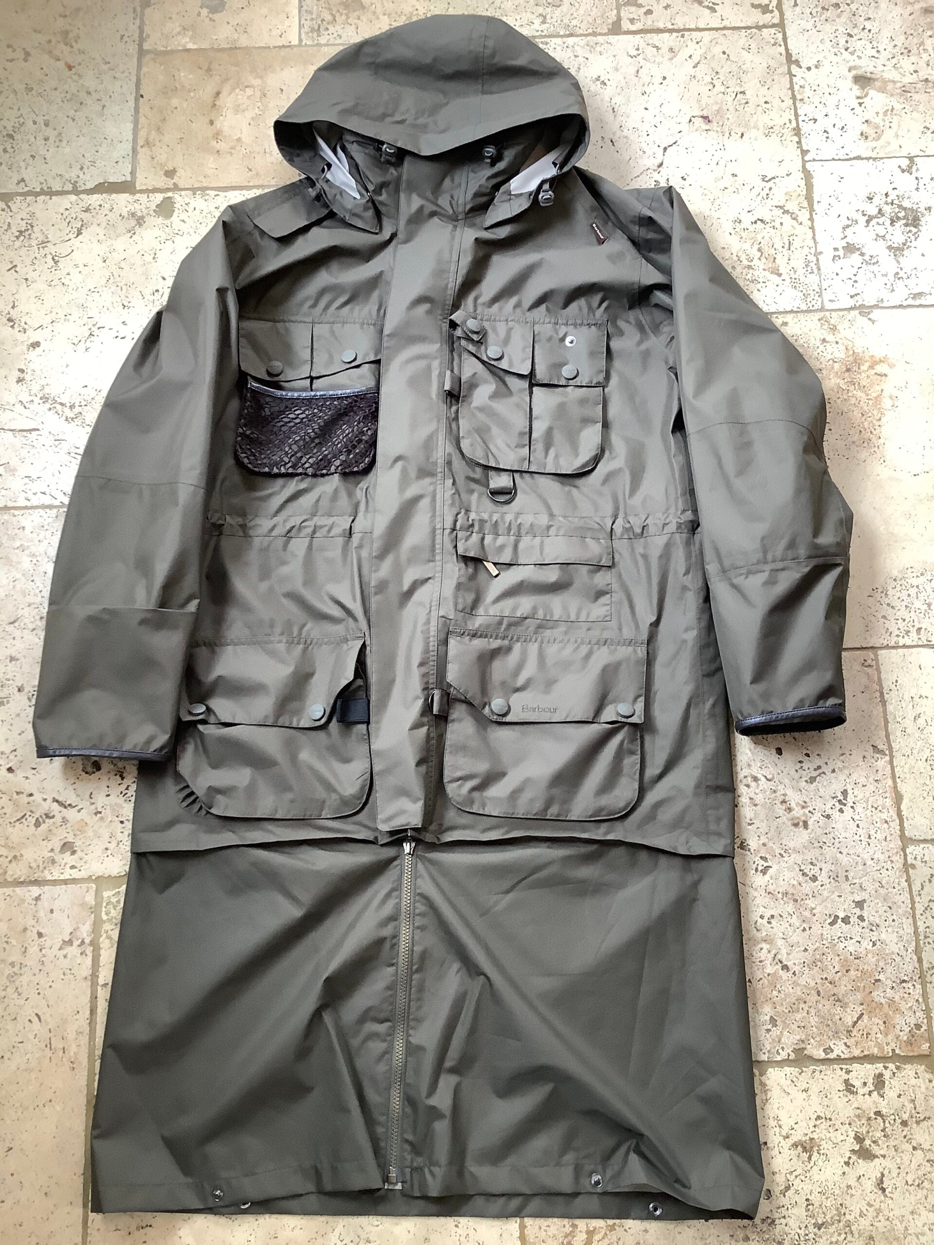 Rare Barbour olive DRYFLY 3/4 full length Coat