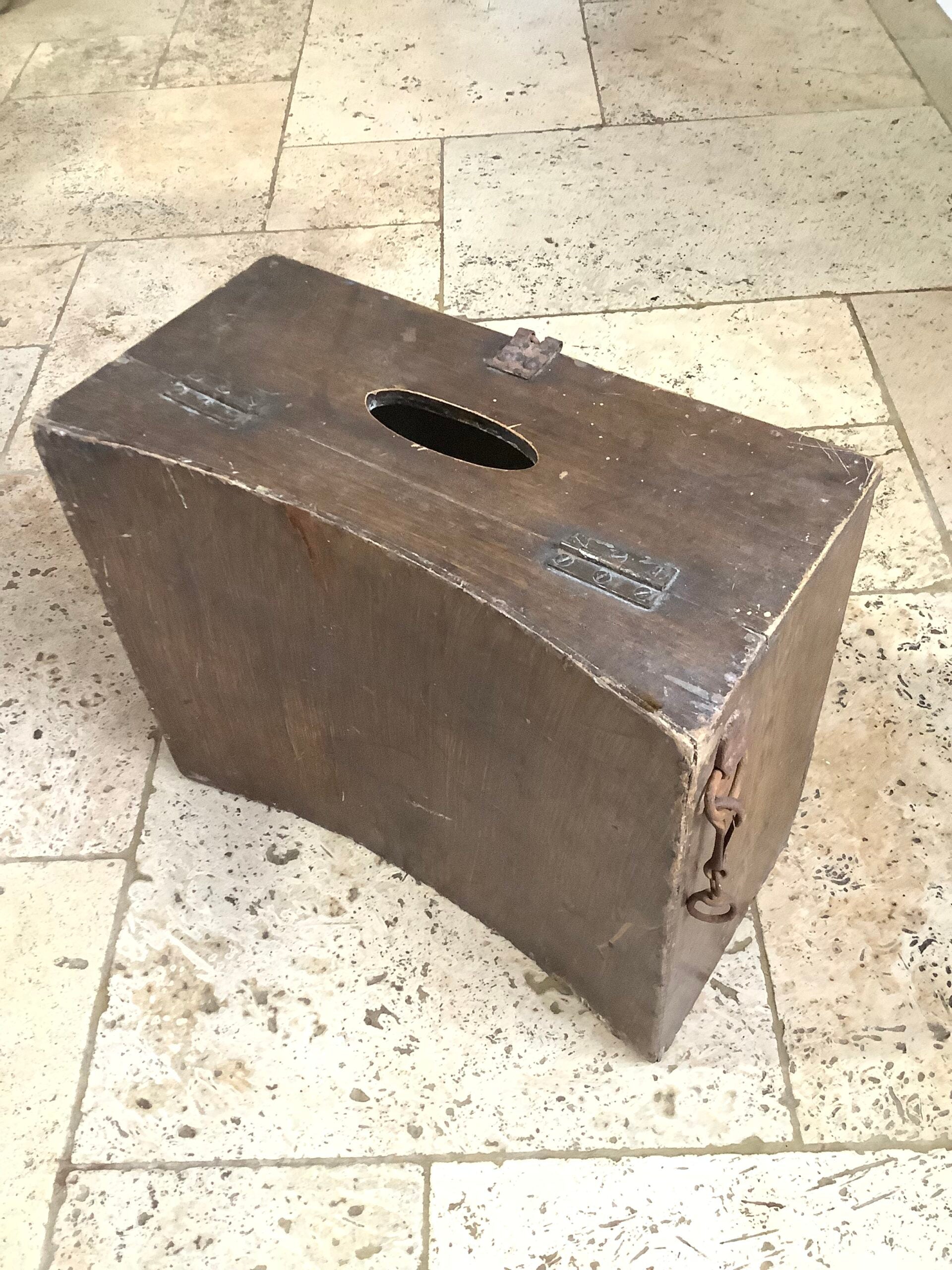 Antique Fisherman’s Wooden Seat Tackle Box