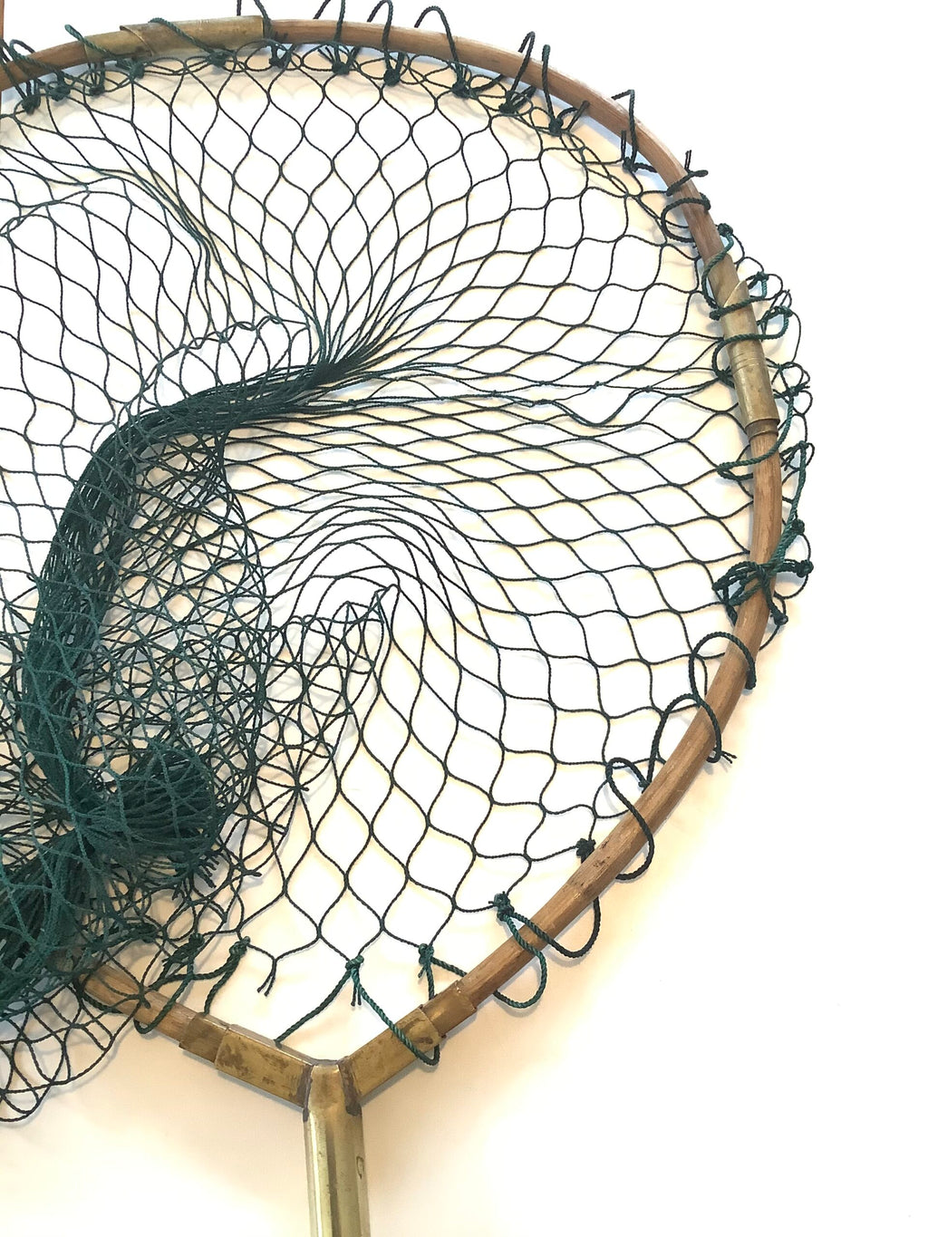 Antique Ebony Handle and brass folding Landing net