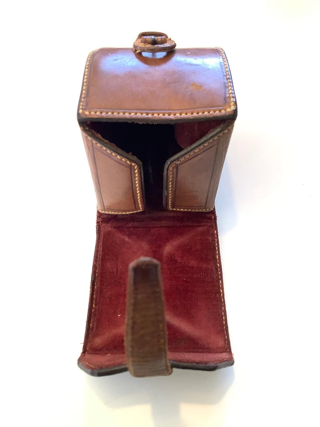 Antique Small Block Leather Reel case
