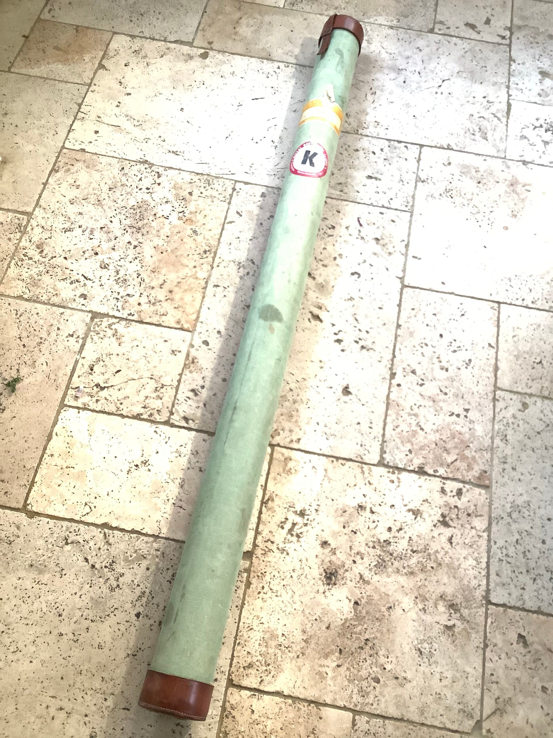 Antique Canvas Leather Capped Rod Carrier