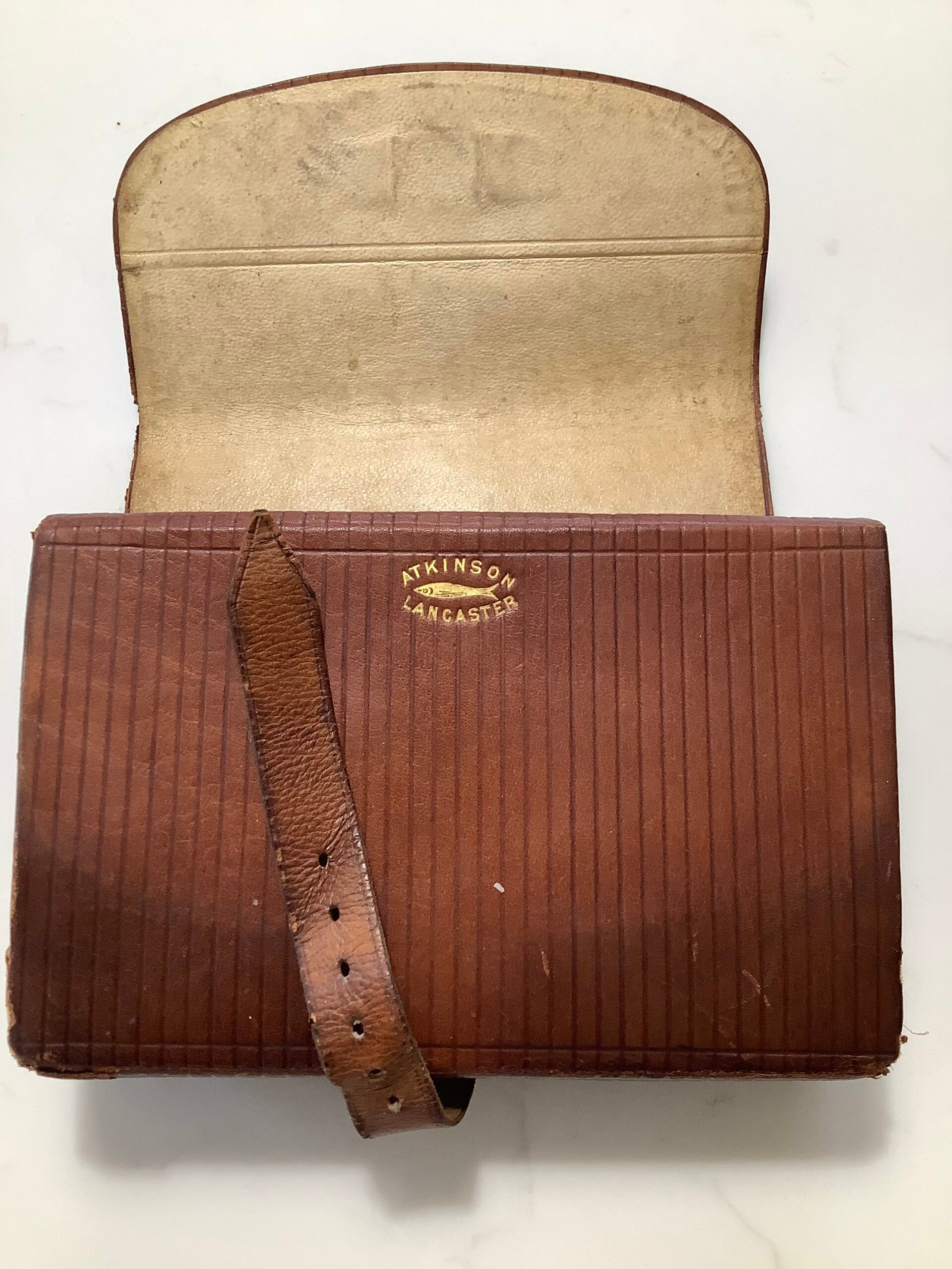 Antique Salmon/Trout Fly Wallet by Rare Maker “ ATKINSON of LANCASTER With Flies