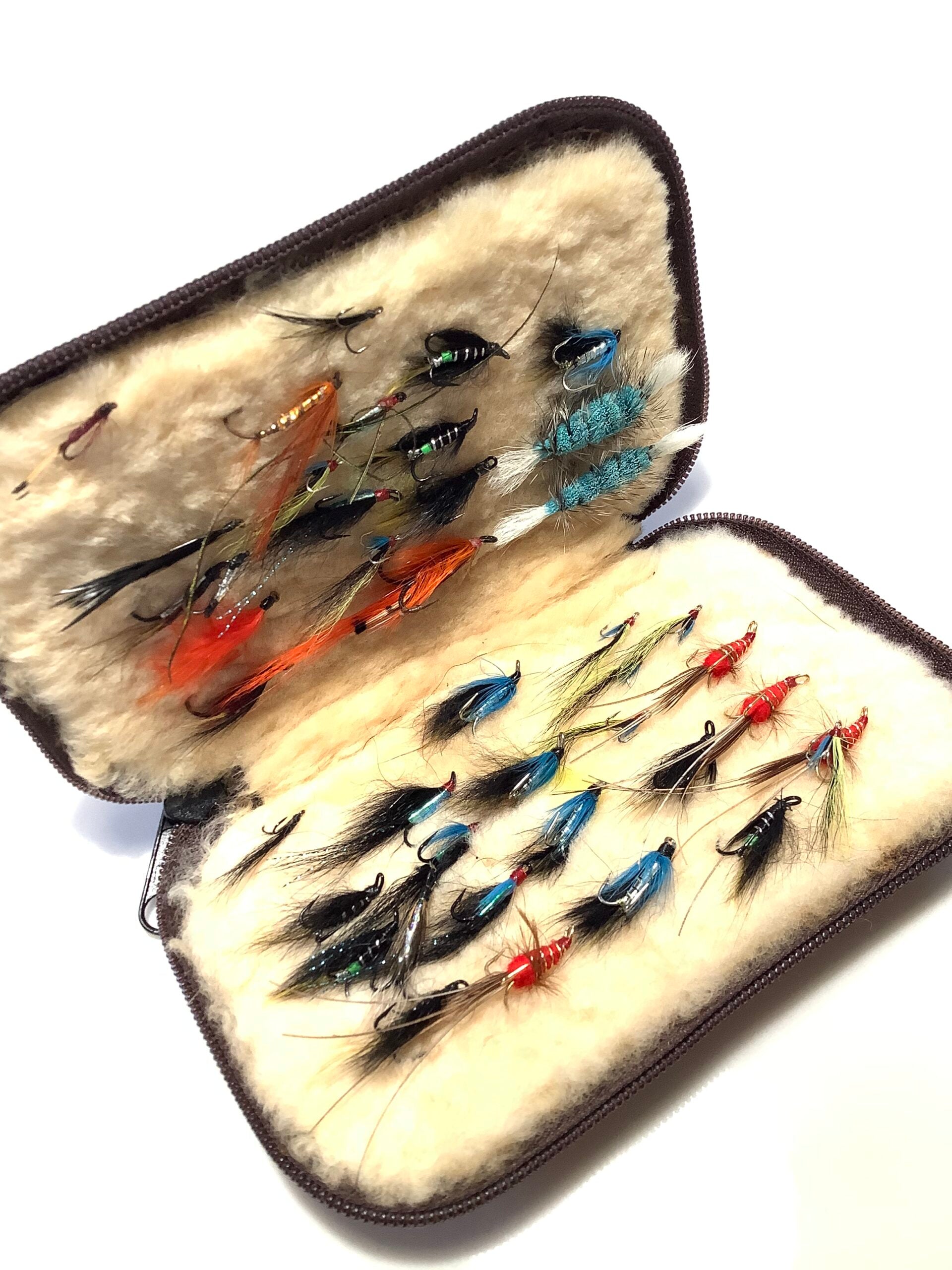 House of Hardy leather Fly Wallet with a good selection of Flies