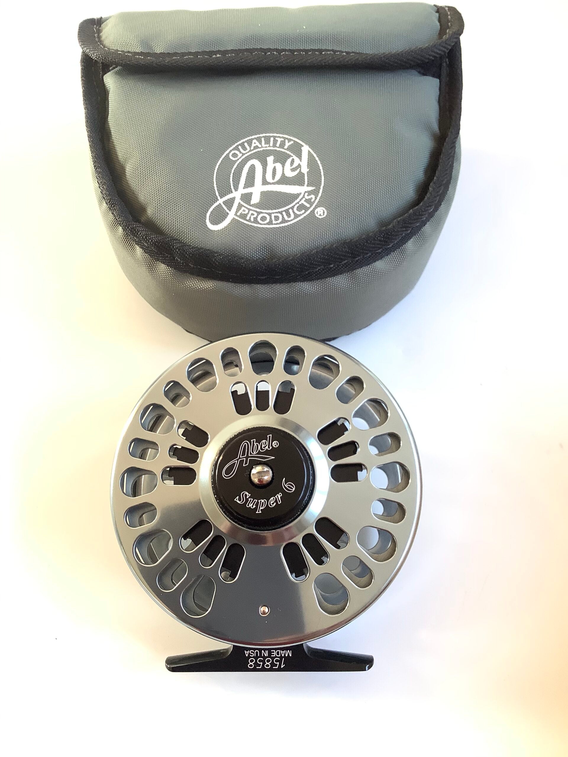 New Unused Abel Titanium Blue Super 6 Fly Reel Left Hand Wind