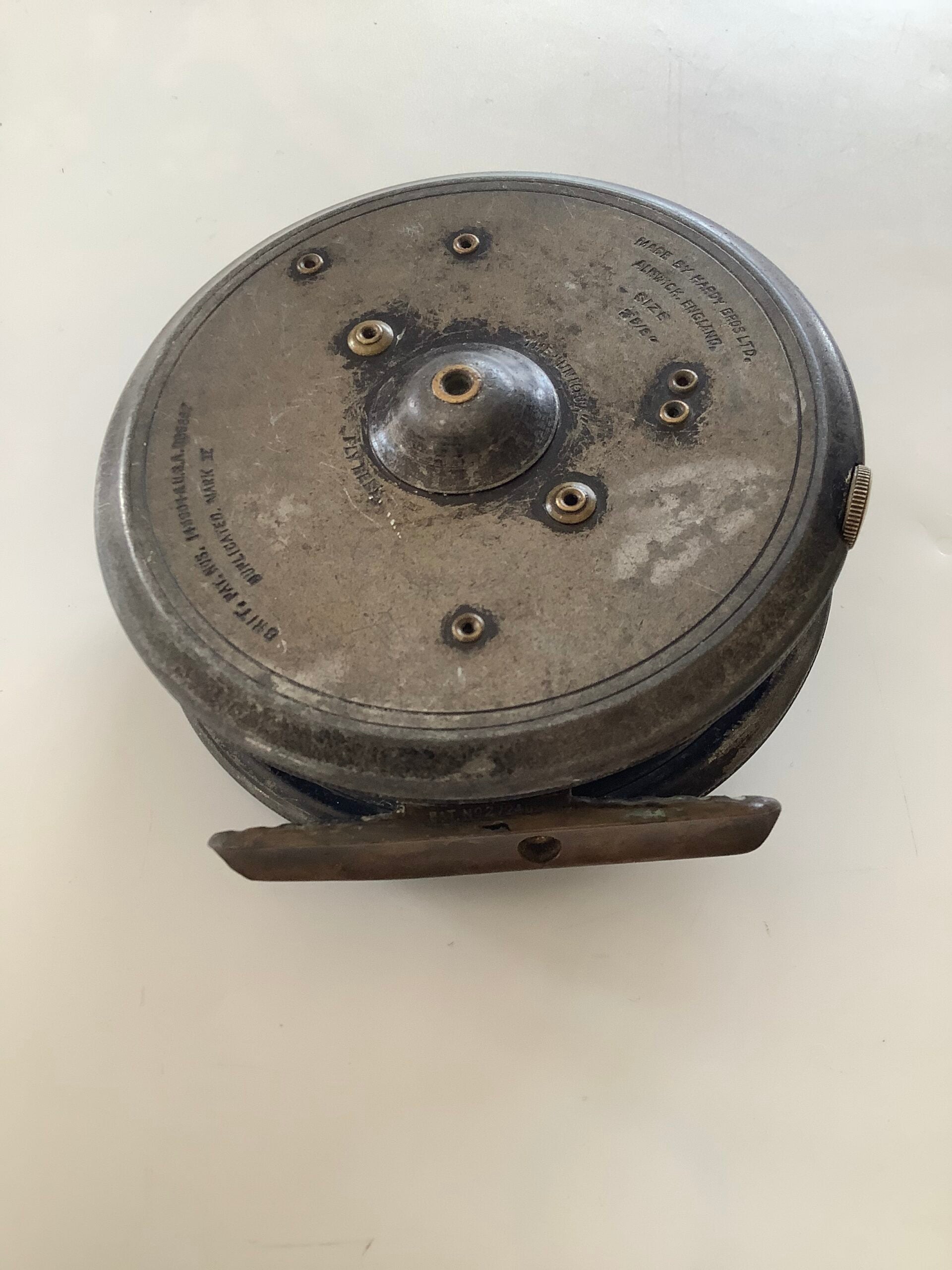 Antique Hardy Bros Dup MKII 3 5/8” Trout Fly Reel with tension adjuster