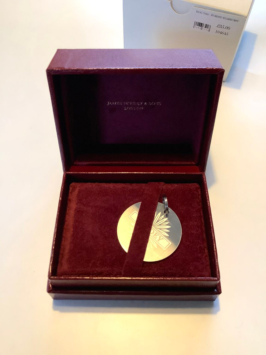 James Purdey Dog Tag In Presentation Case