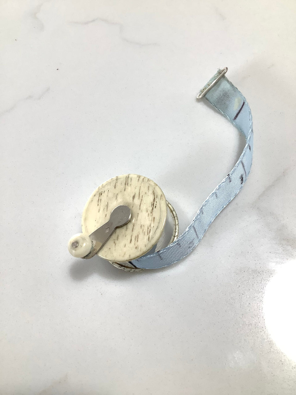 Antique VICTORIAN Quality KITE Stamp Bone Silver Fishing Reel Tape Measure