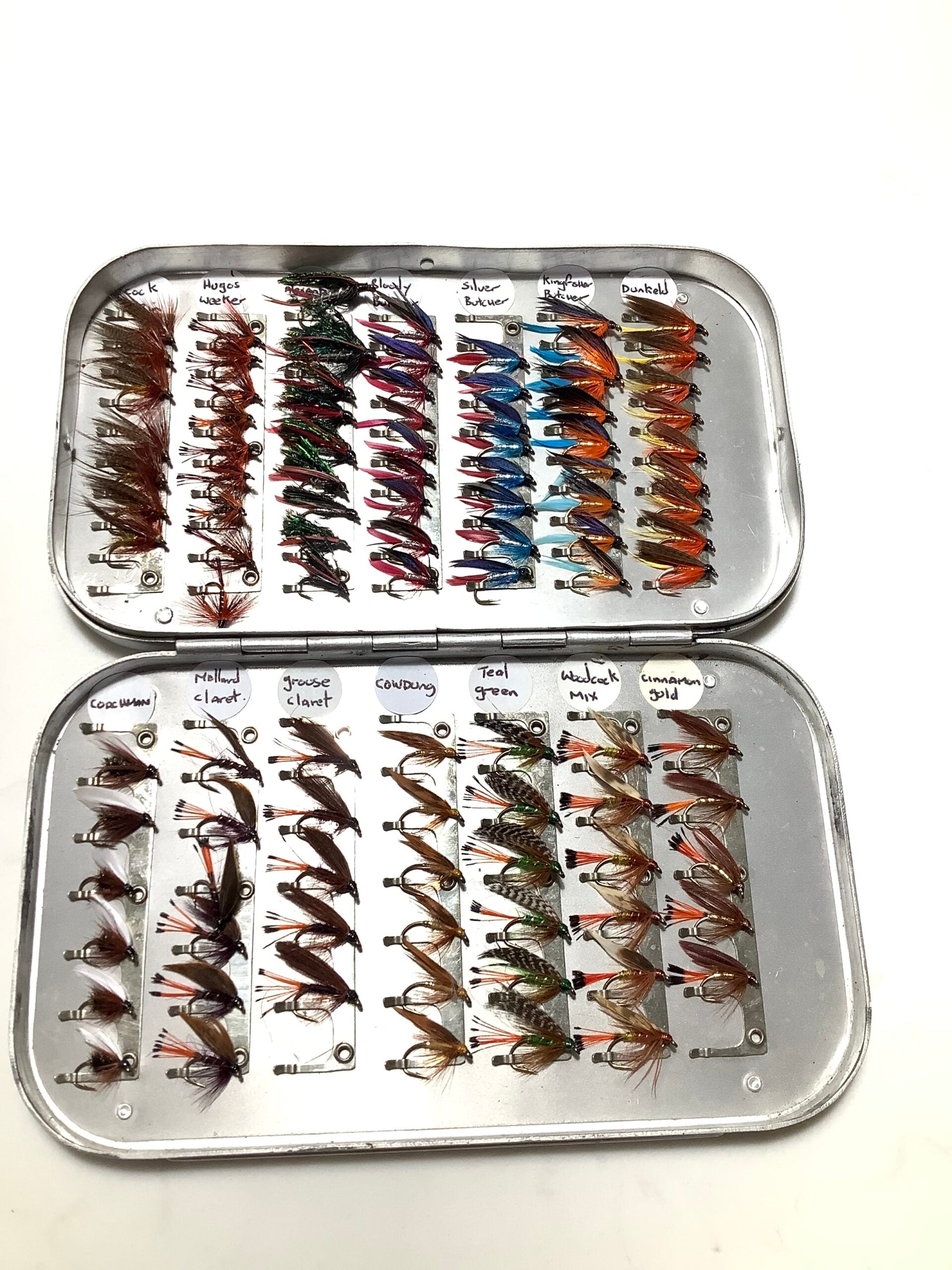 Fine selection of Winged wet flys in a Wheatley clip box