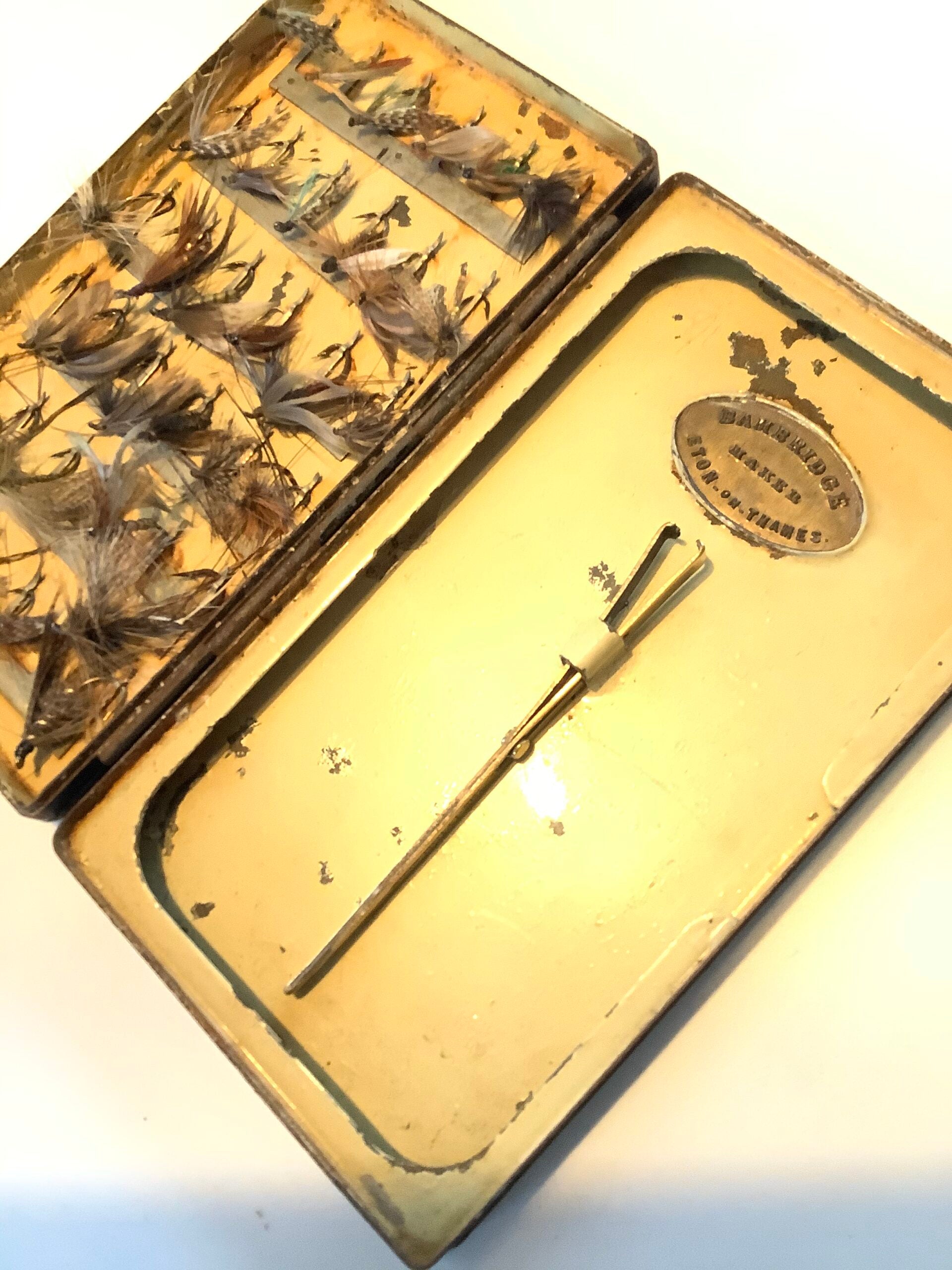 Very Rare Antique “ Bambridge” of Eton on Thames Dry fly pocket box