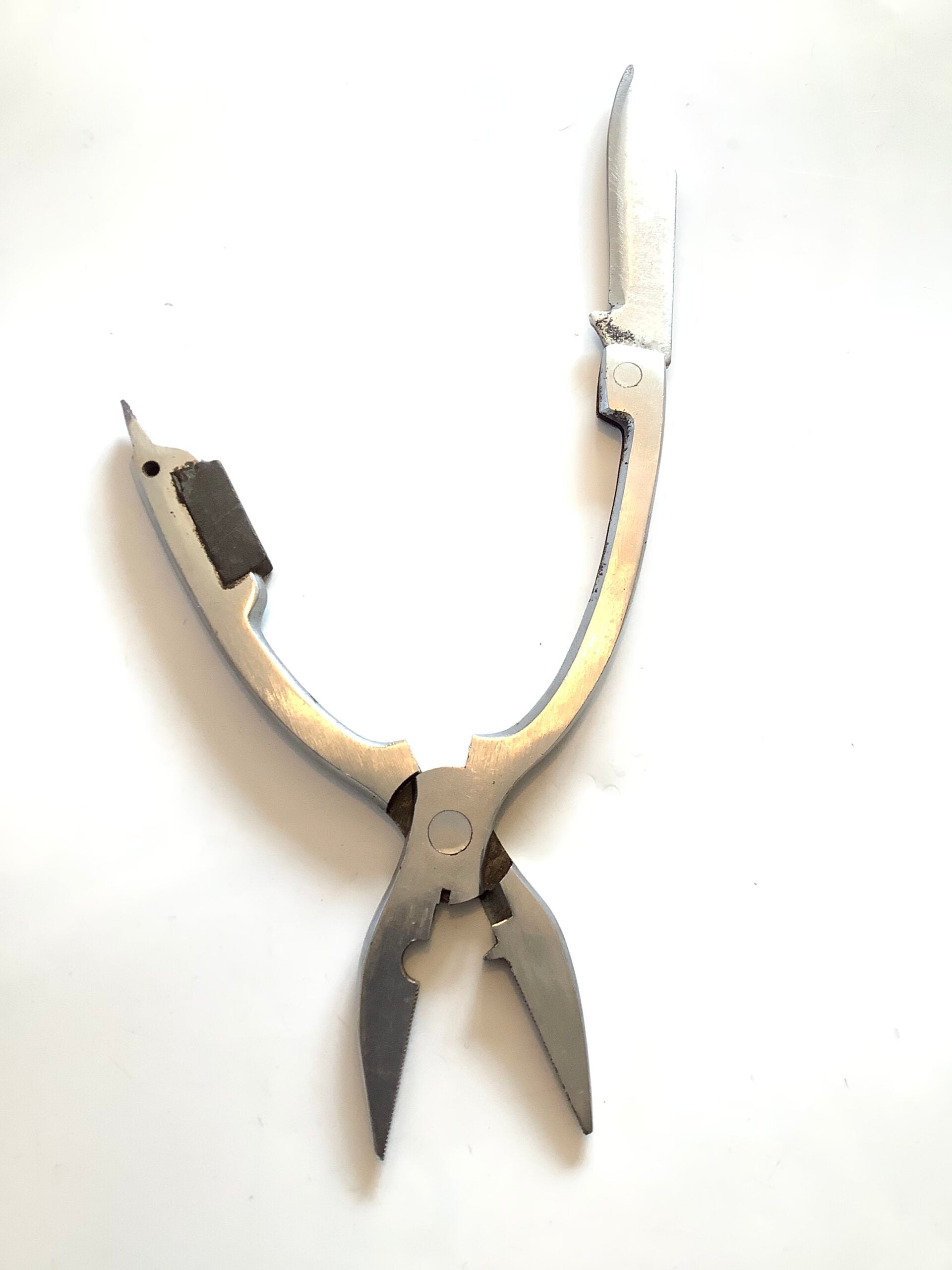 Vintage Anglers Pliers in Leather Sheath ( multi-tool )