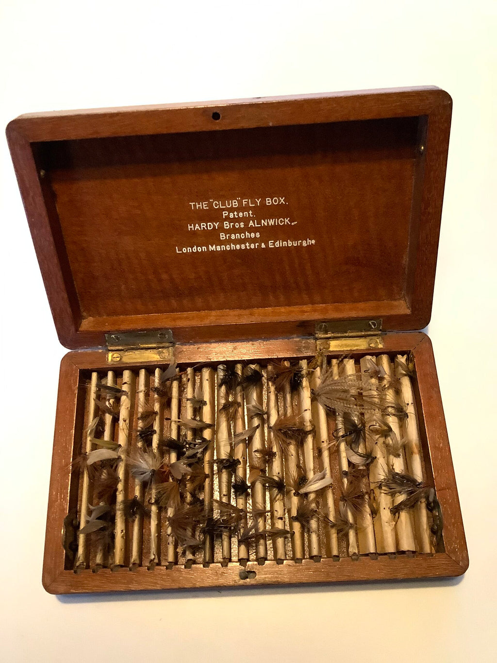 Antique Hardy Bros Mahogany “ Club” fly Box
