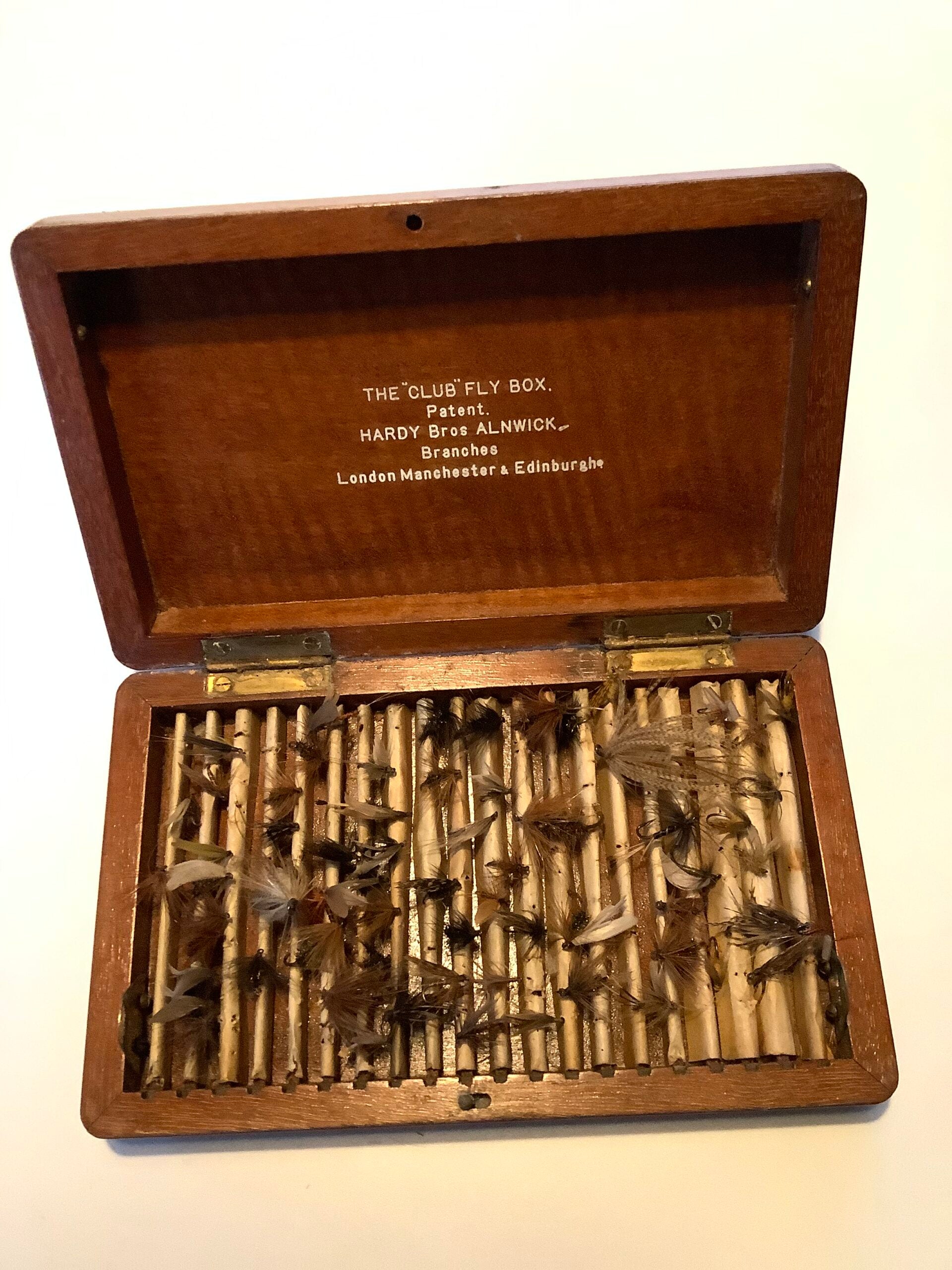 Antique Hardy Bros Mahogany “ Club” fly Box
