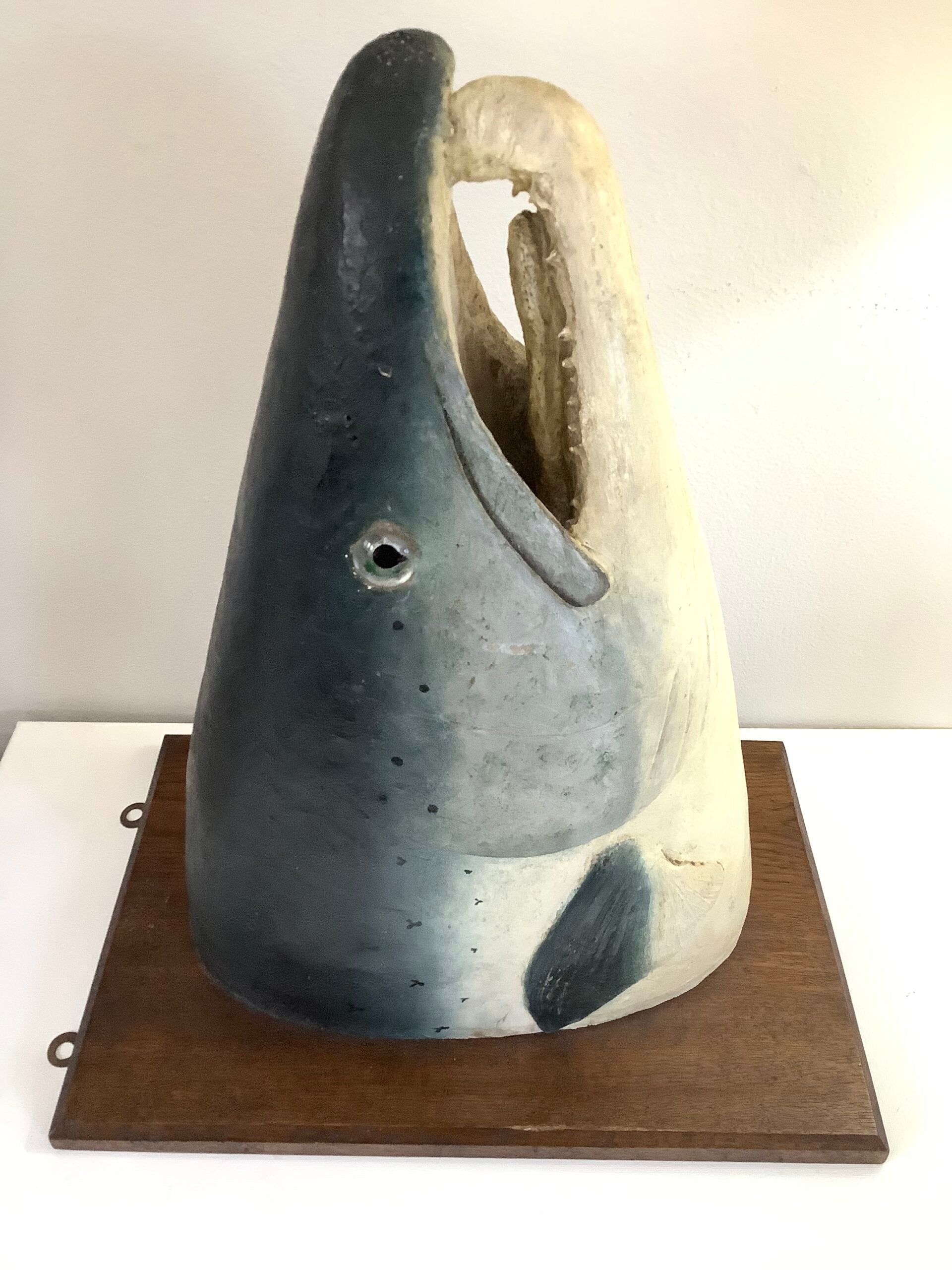 Antique Large Atlantic Salmon Head Wall Mount By A.J PONCHAUD TAXIDERMIST