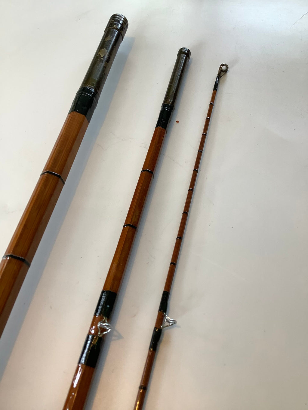 A very Rare B.James early 12ft three piece rod