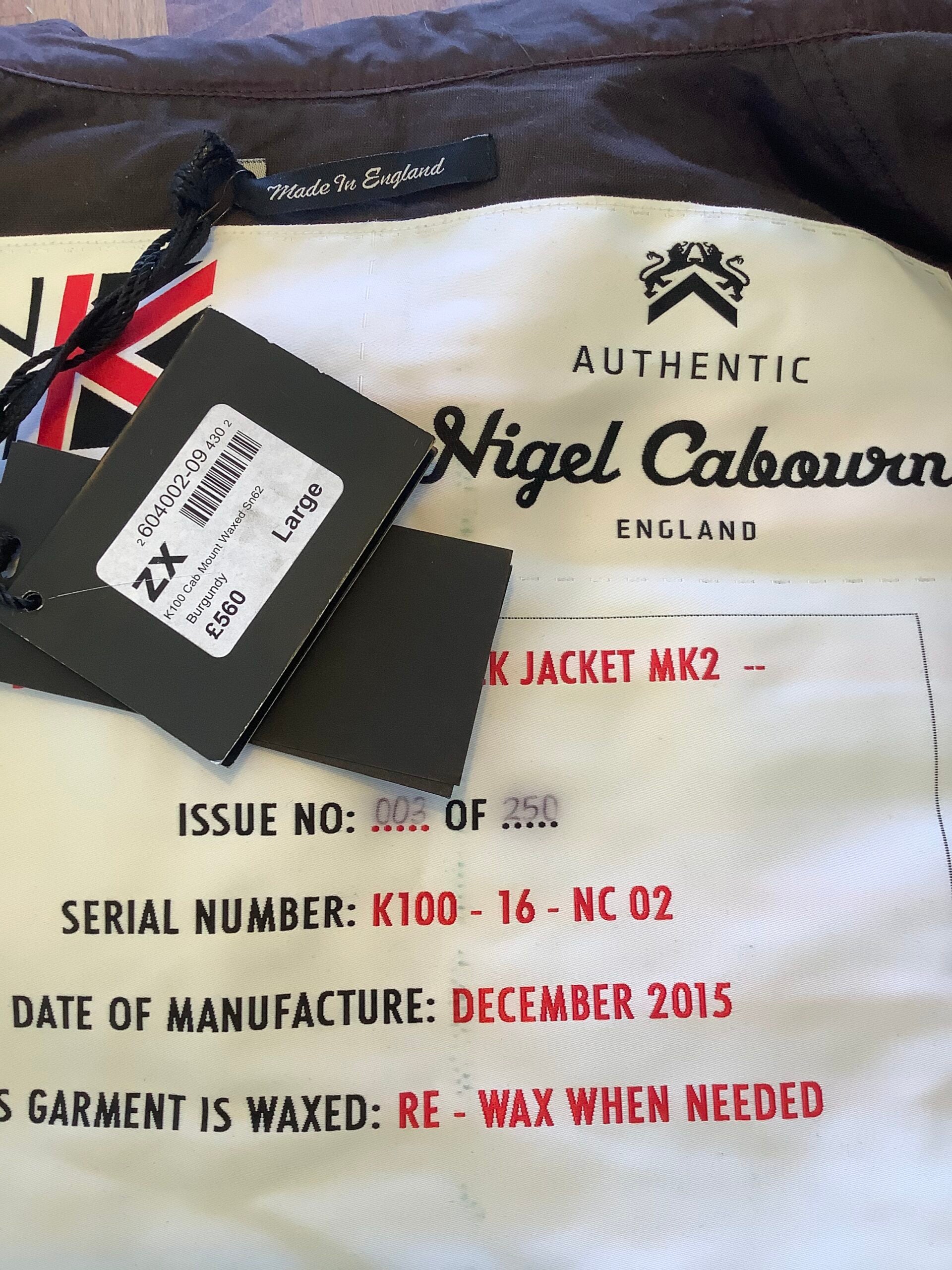 New with tags RRP £560 Nigel Cabourn limited edition waxed rucksack jacket