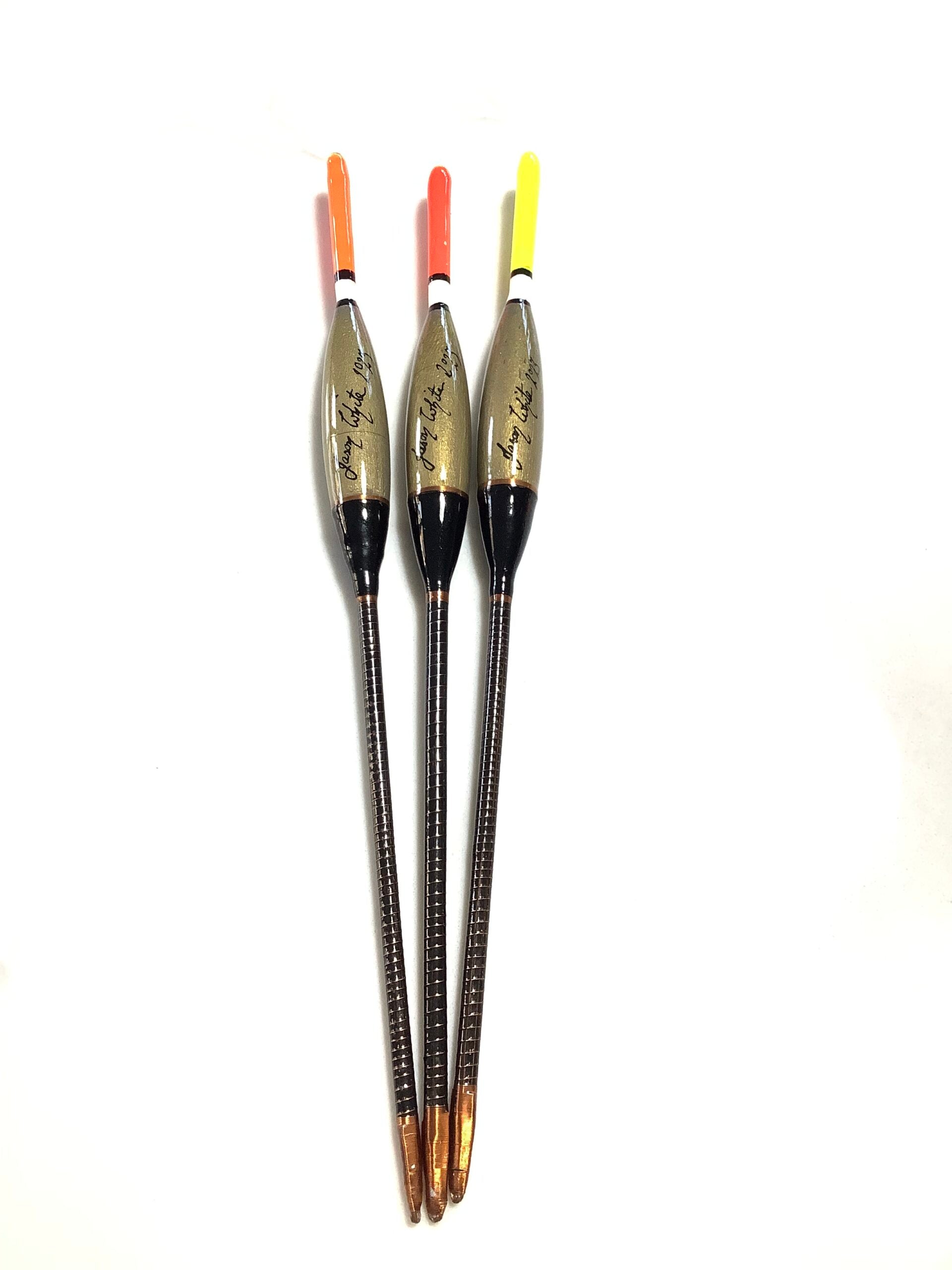 Set of Hand crafted Floats by The Golden Scale Club Master Rod Builder J. White