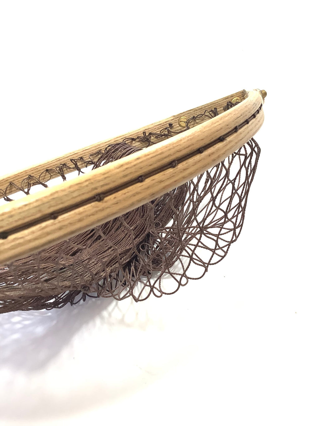 DE-LUXE Traditional Hand Crafted Large Carp ASH Framed Landing Net Pole By GOLDEN SCALE CLUB