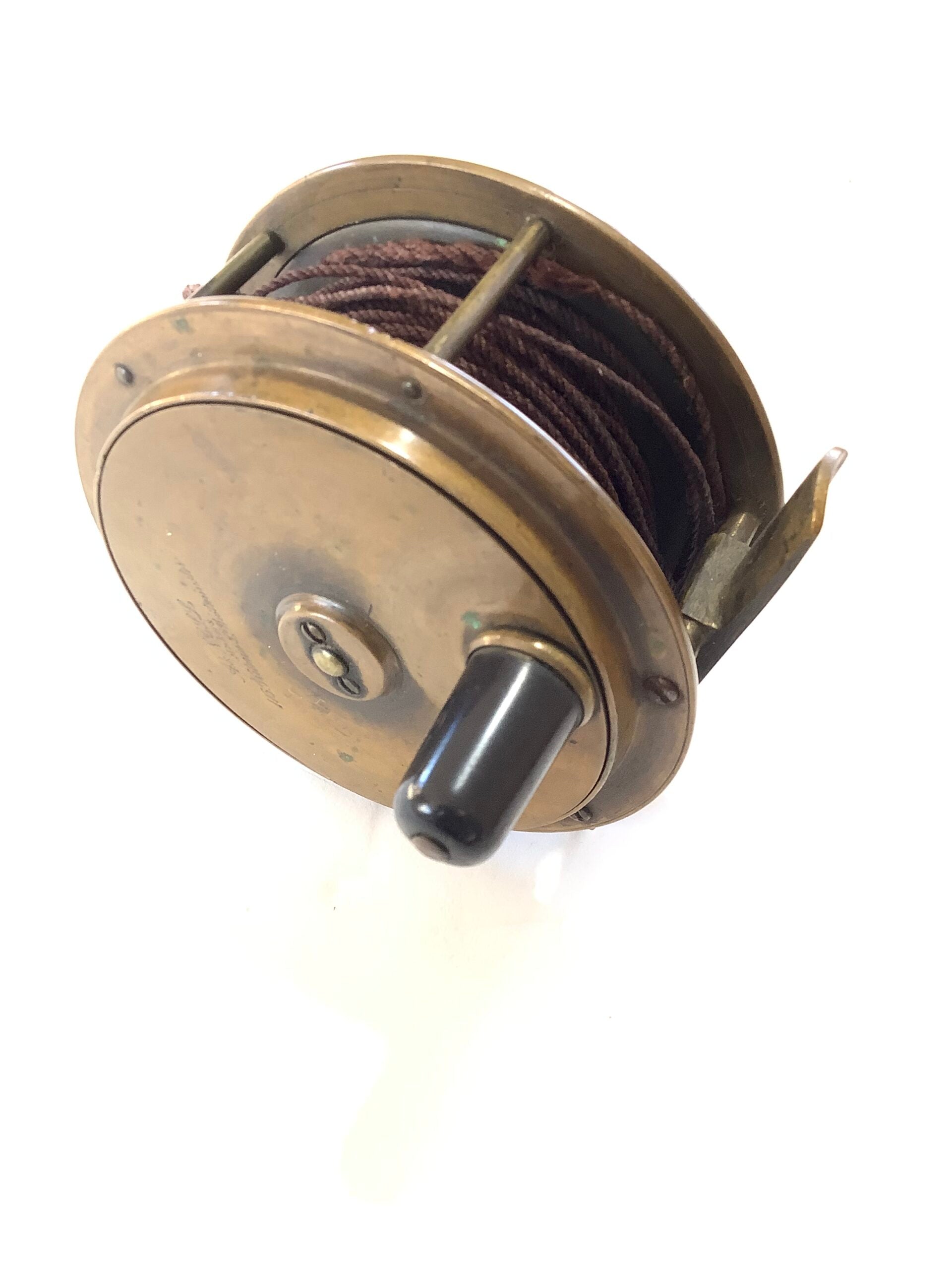 Antique HERCULES BRASS SALMON FLY REEL By LONDON MAKER Army Navy
