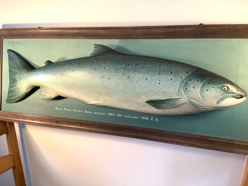Antique P.D MALLOCH 3/4 Wood Block Carved Beautifully Artistically Painted Atlantic Salmon 1936