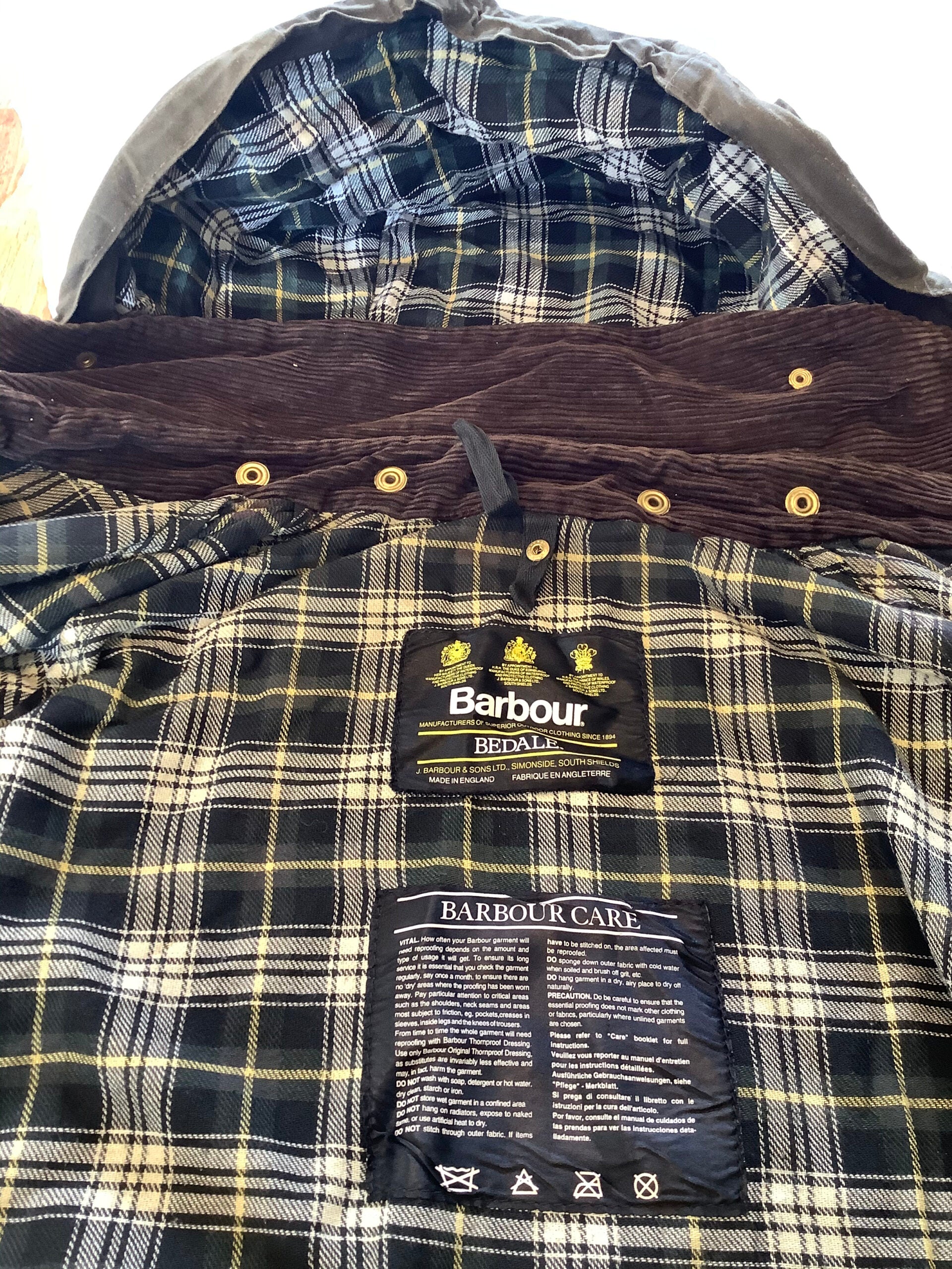 Vintage Barbour Bedale Wax Jacket With Hood