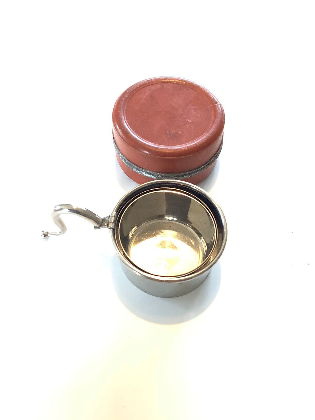 Antique Hunting /Fishing Tot shot Cup in Leather Case