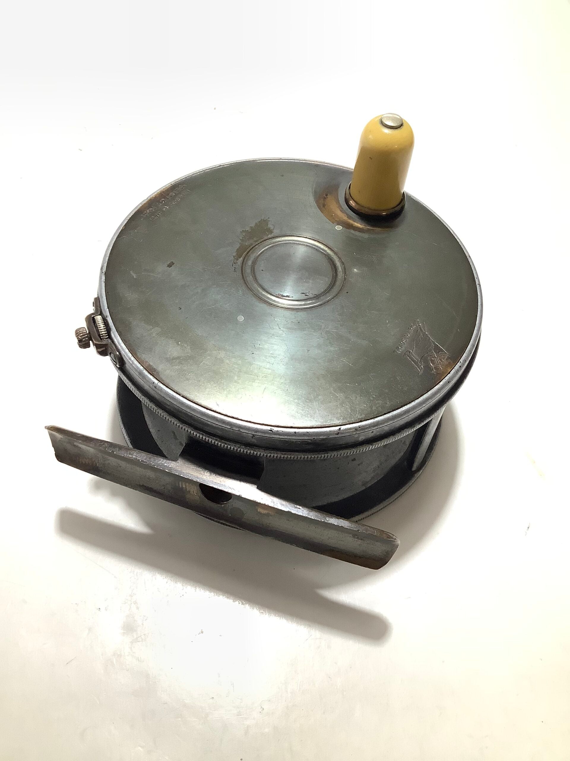 Antique Hardy Bros Brass Faced Perfect Salmon Fly Reel in excellent condition