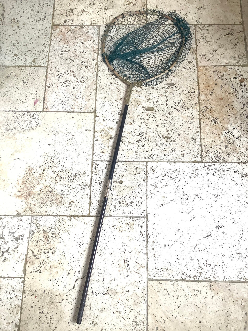 Antique Ebony Handle and brass folding Landing net
