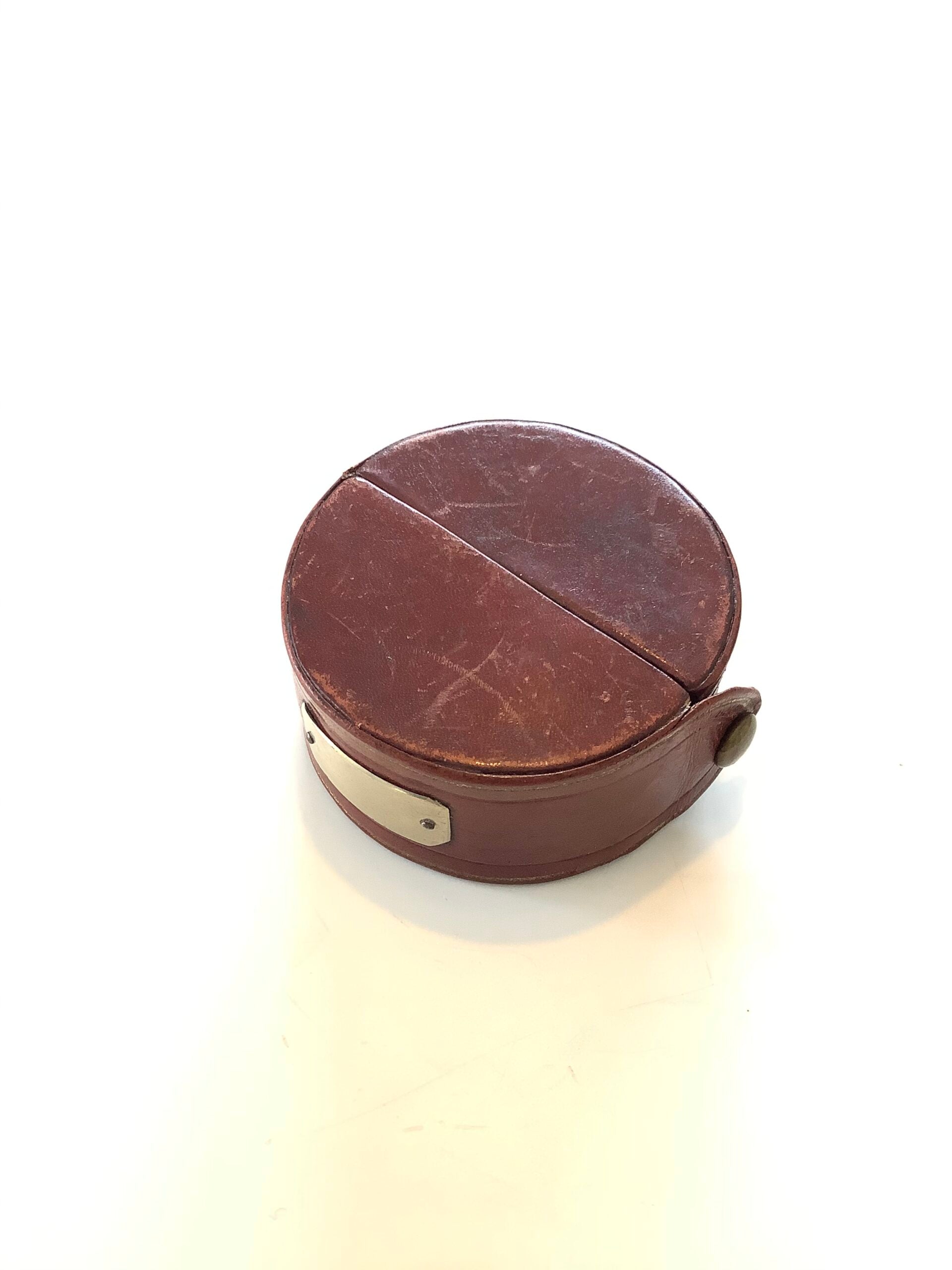 Antique Collapsible Dram Cup in Leather Case