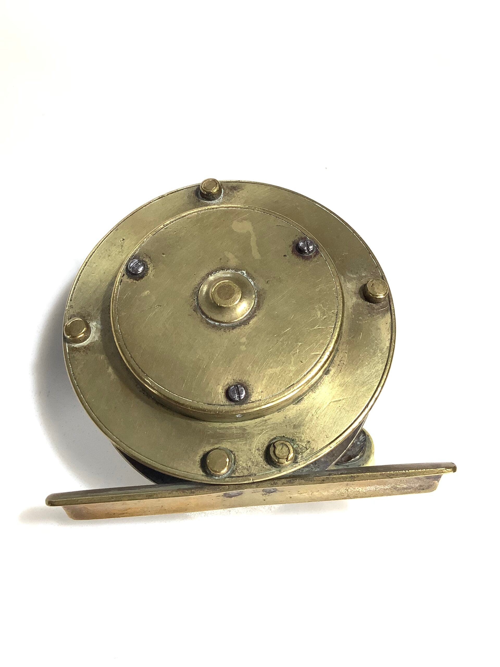 Antique CHAS FARLOW OF THE STRAND LONDON Rare Smallest 23/8” Narrow drum Brass winch