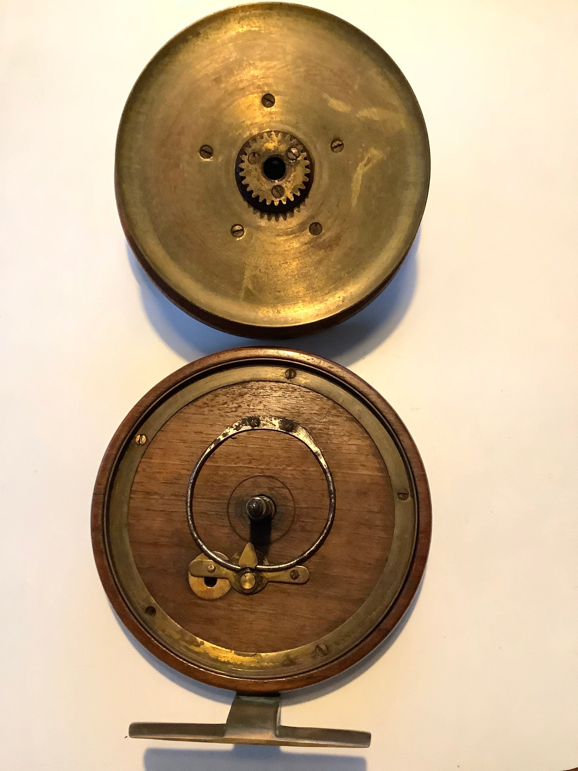 Antique Milwards Large Mahogany Brass Slater Latch Reel