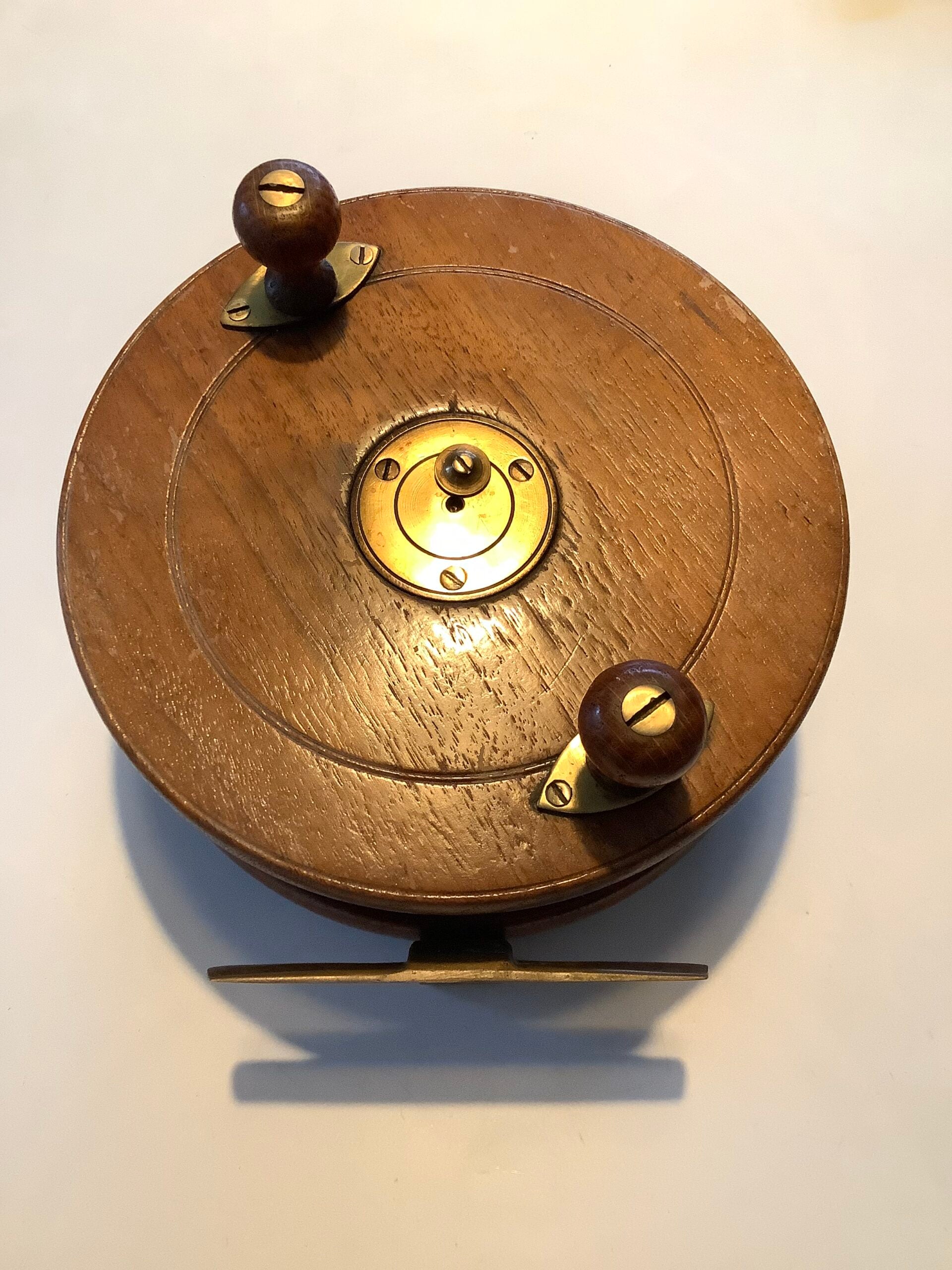 Antique Milwards Large Mahogany Brass Slater Latch Reel