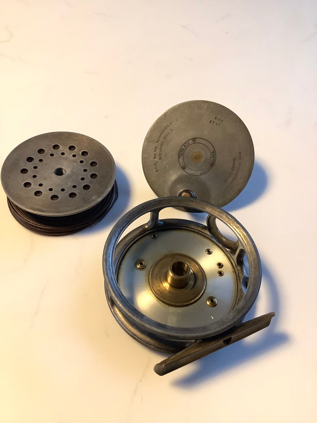 Antique Hardy Bros 2 7/8” Perfect Fly Reel with Agate Line guide