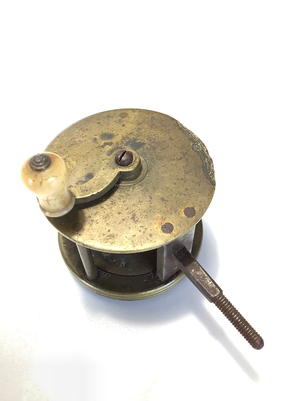 Antique very Early Brass SPIKE Winch Reel