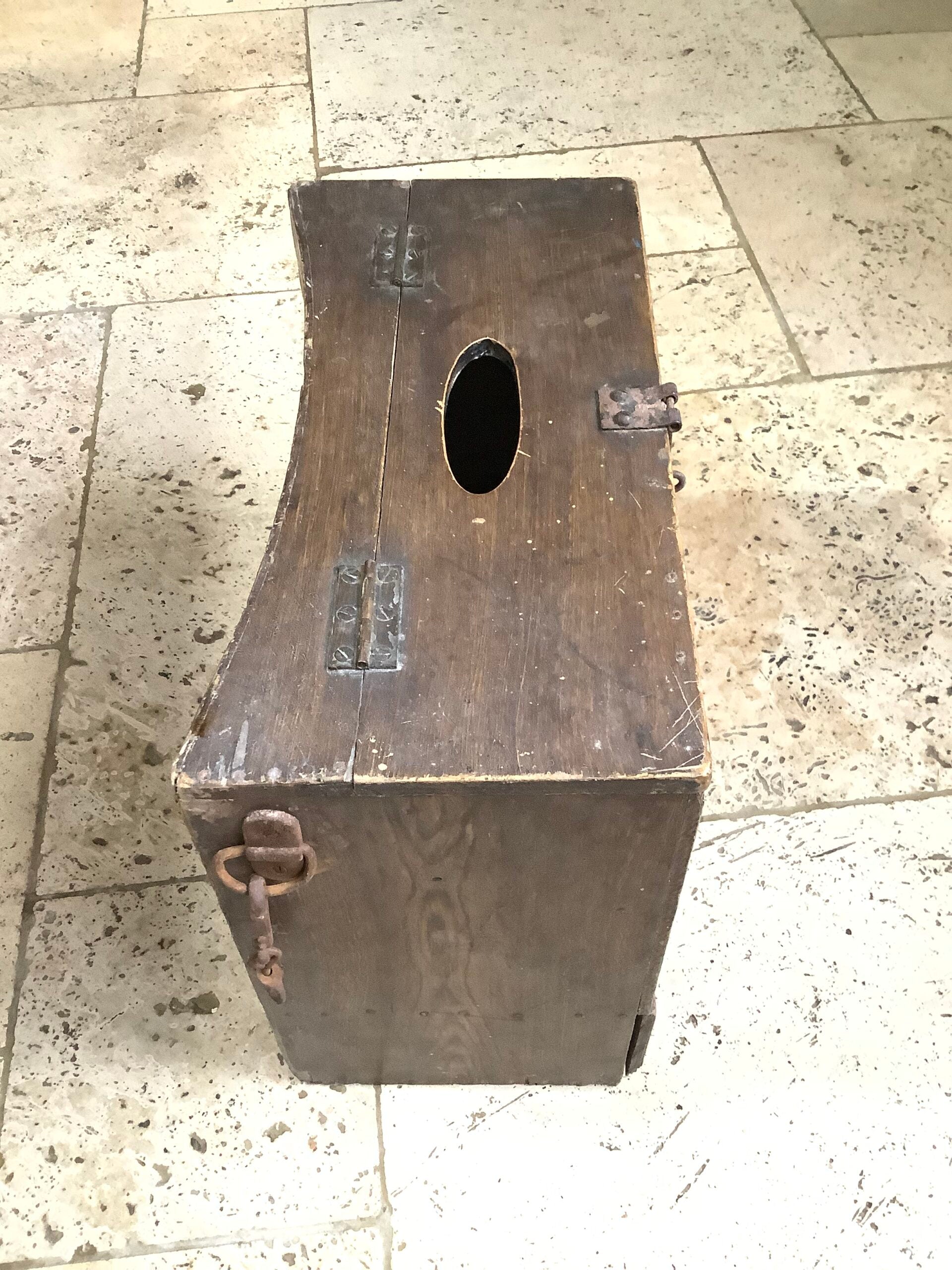 Antique Fisherman’s Wooden Seat Tackle Box