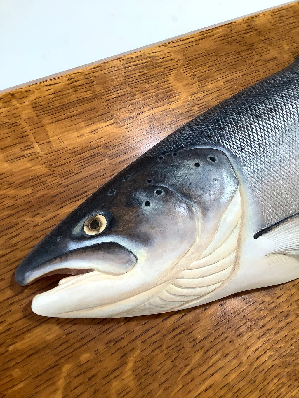 STEPHEN SMITH Masterpiece Hand Carved & Painted ATLANTIC SALMON
