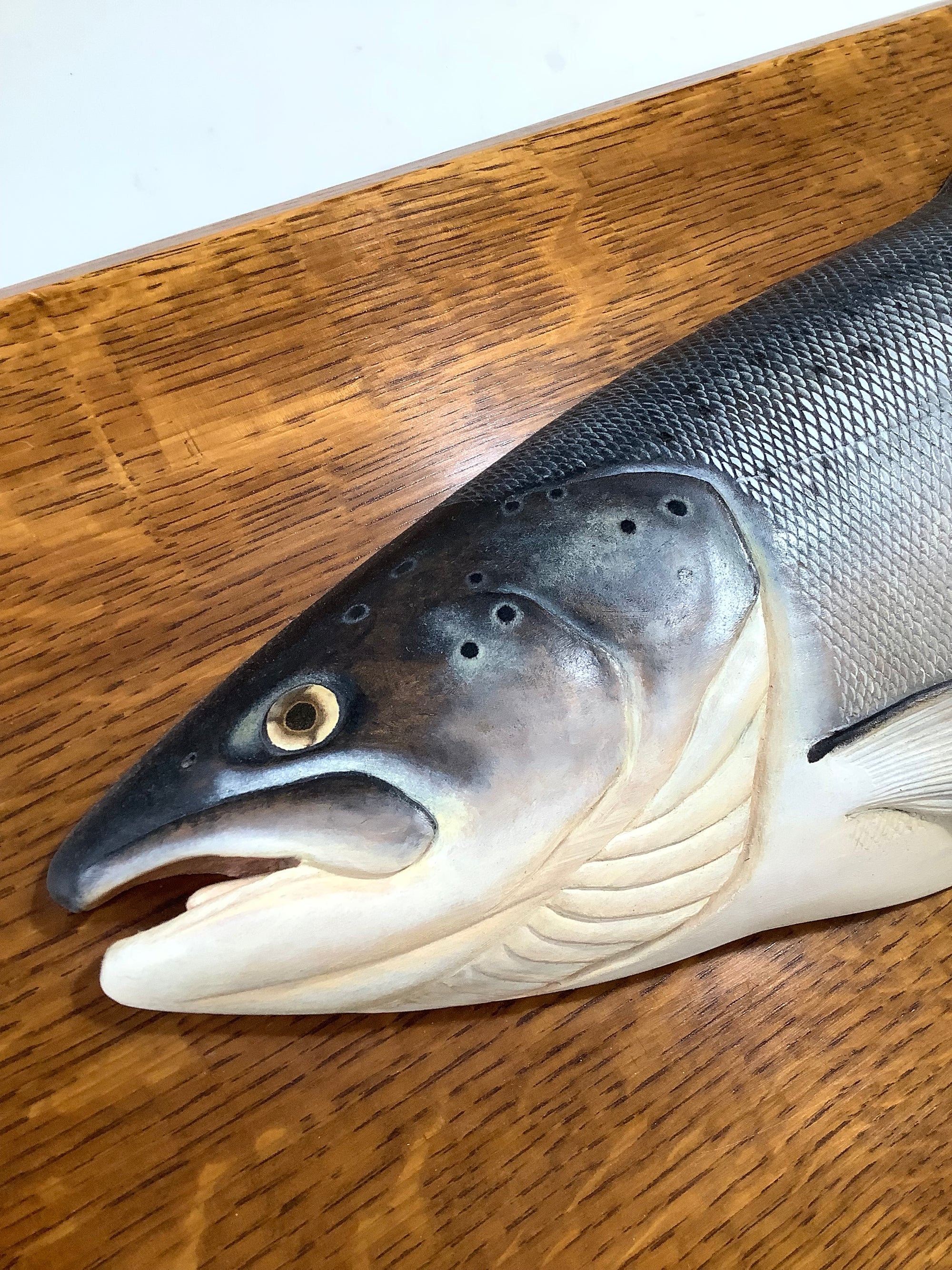 STEPHEN SMITH Masterpiece Hand Carved & Painted ATLANTIC SALMON