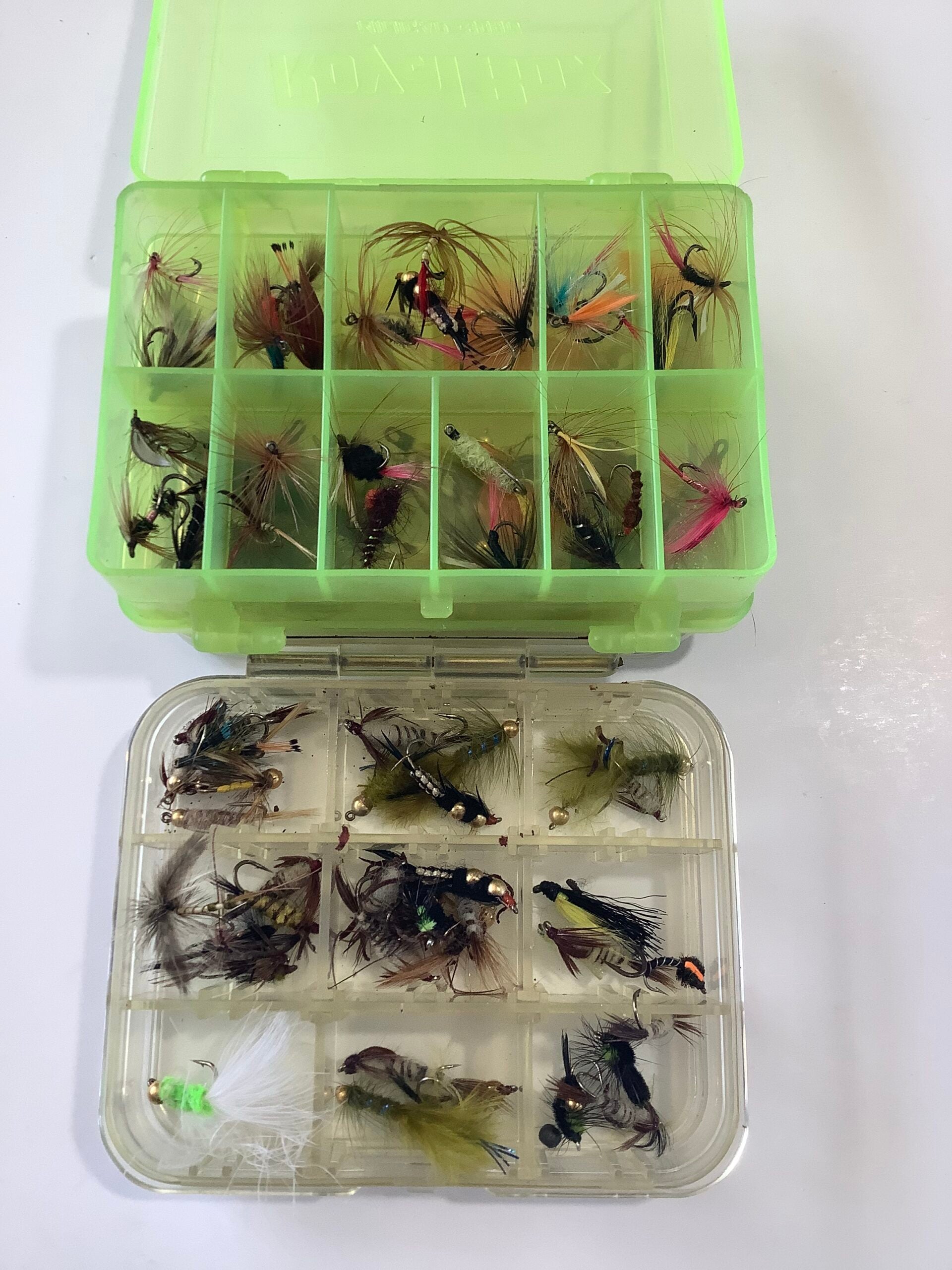 A Selection of Fly Boxes Flies, ORVIS, WHEATLEY ETC..