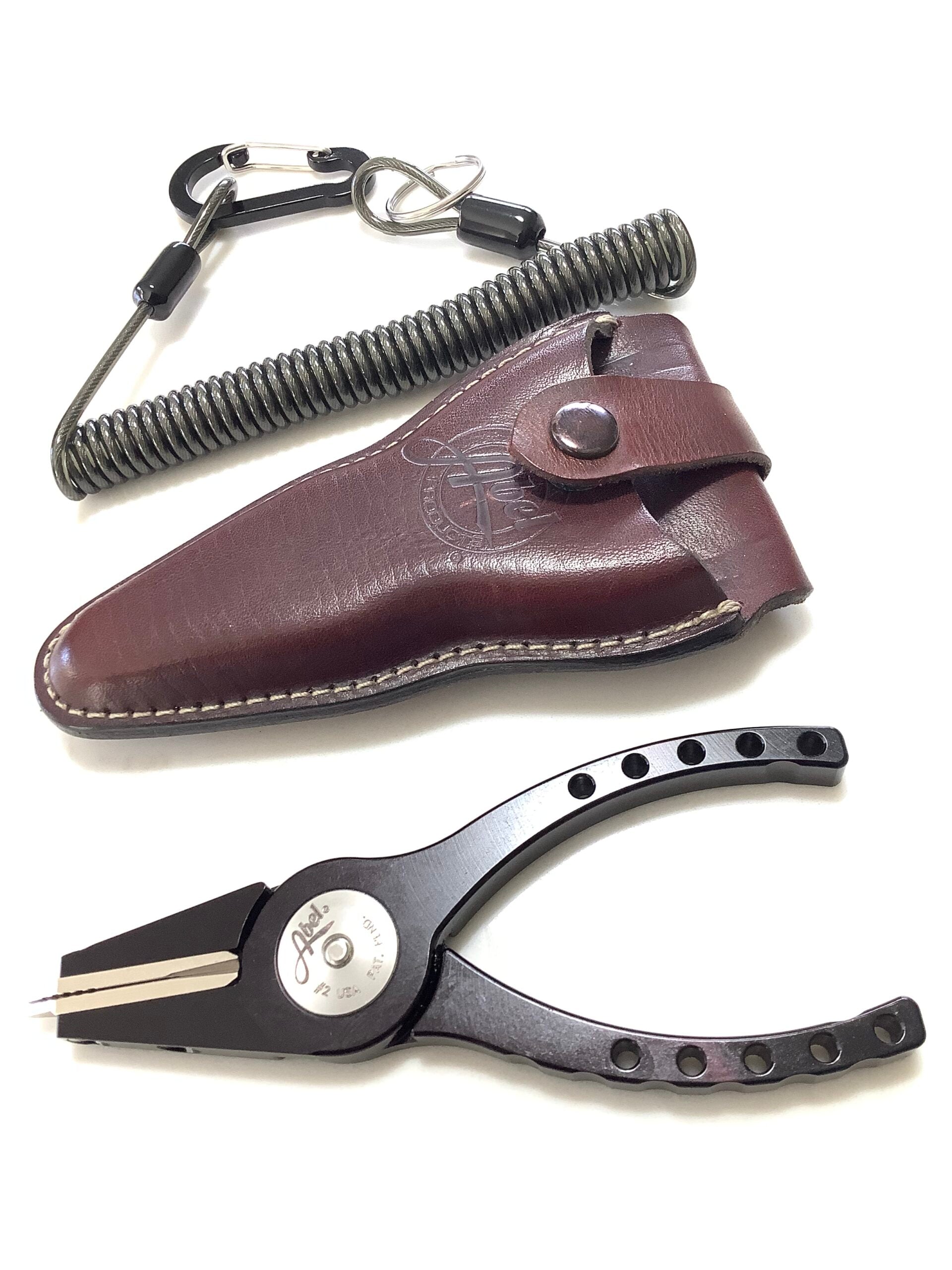 ABEL #2 Fisherman’s Pliers Tool with Leather Case and Coil Lanyard