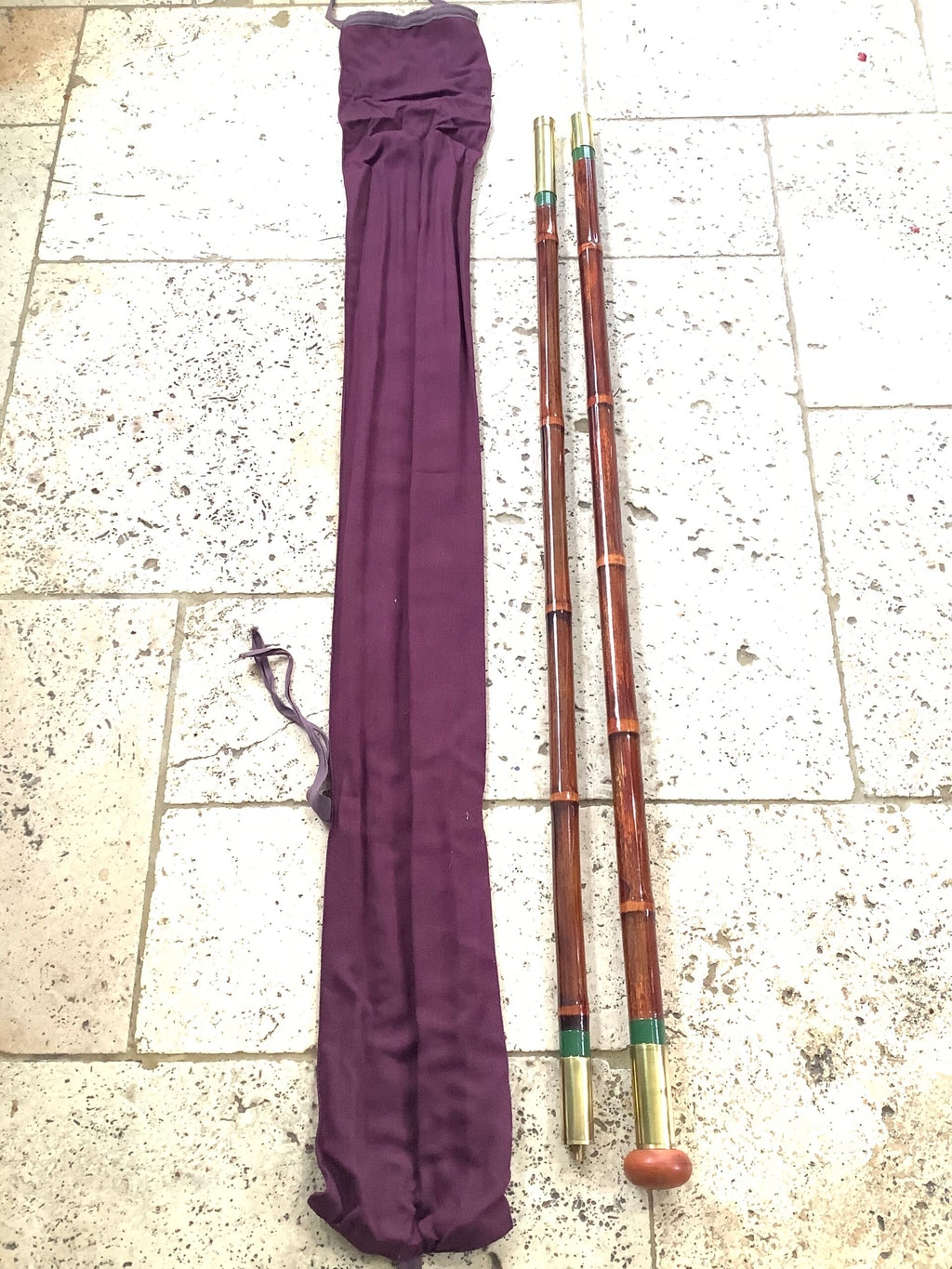 Vintage Two piece 7ft Whole cane Landing Net Pole