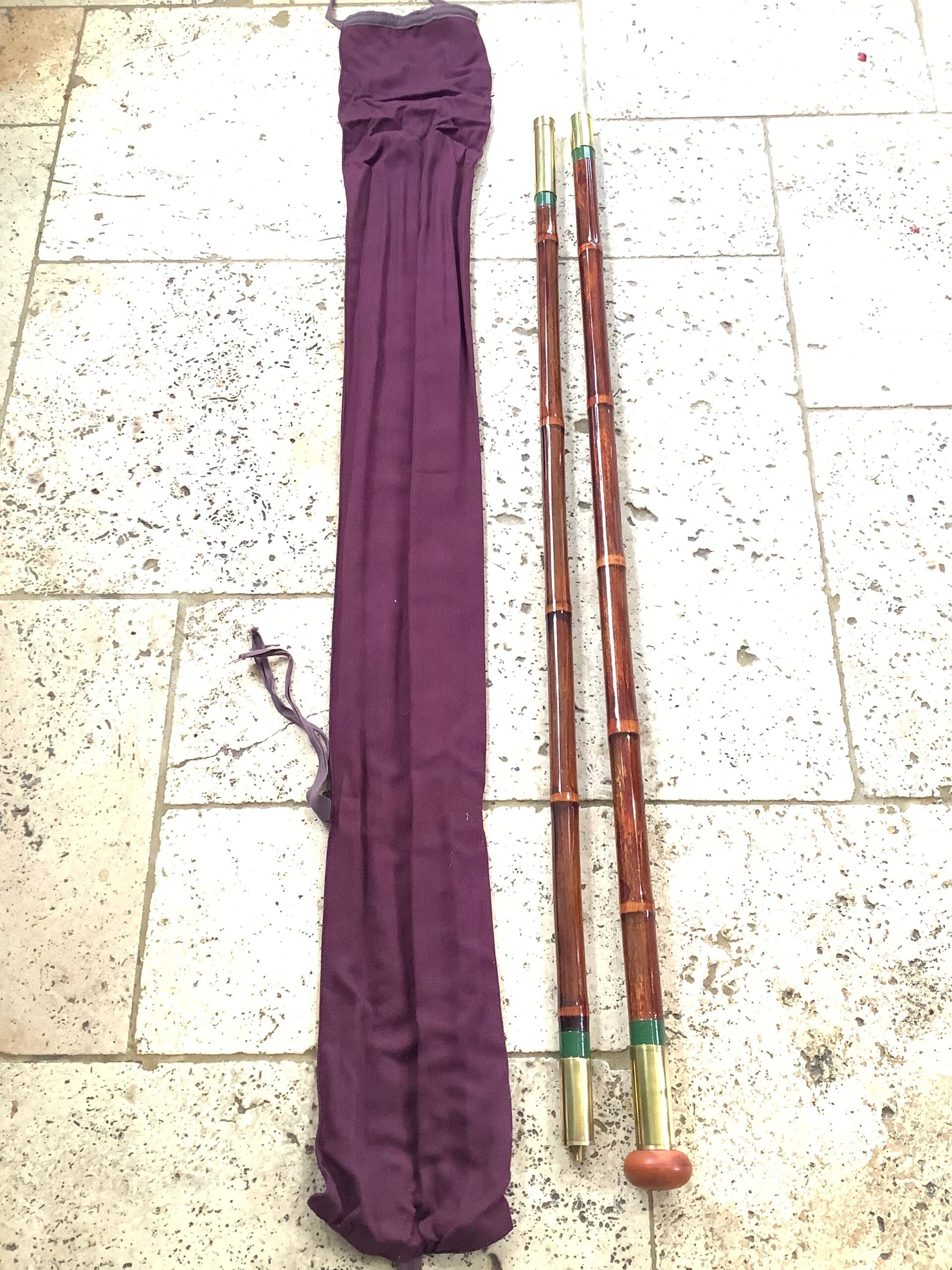 Vintage Two piece 7ft Whole cane Landing Net Pole