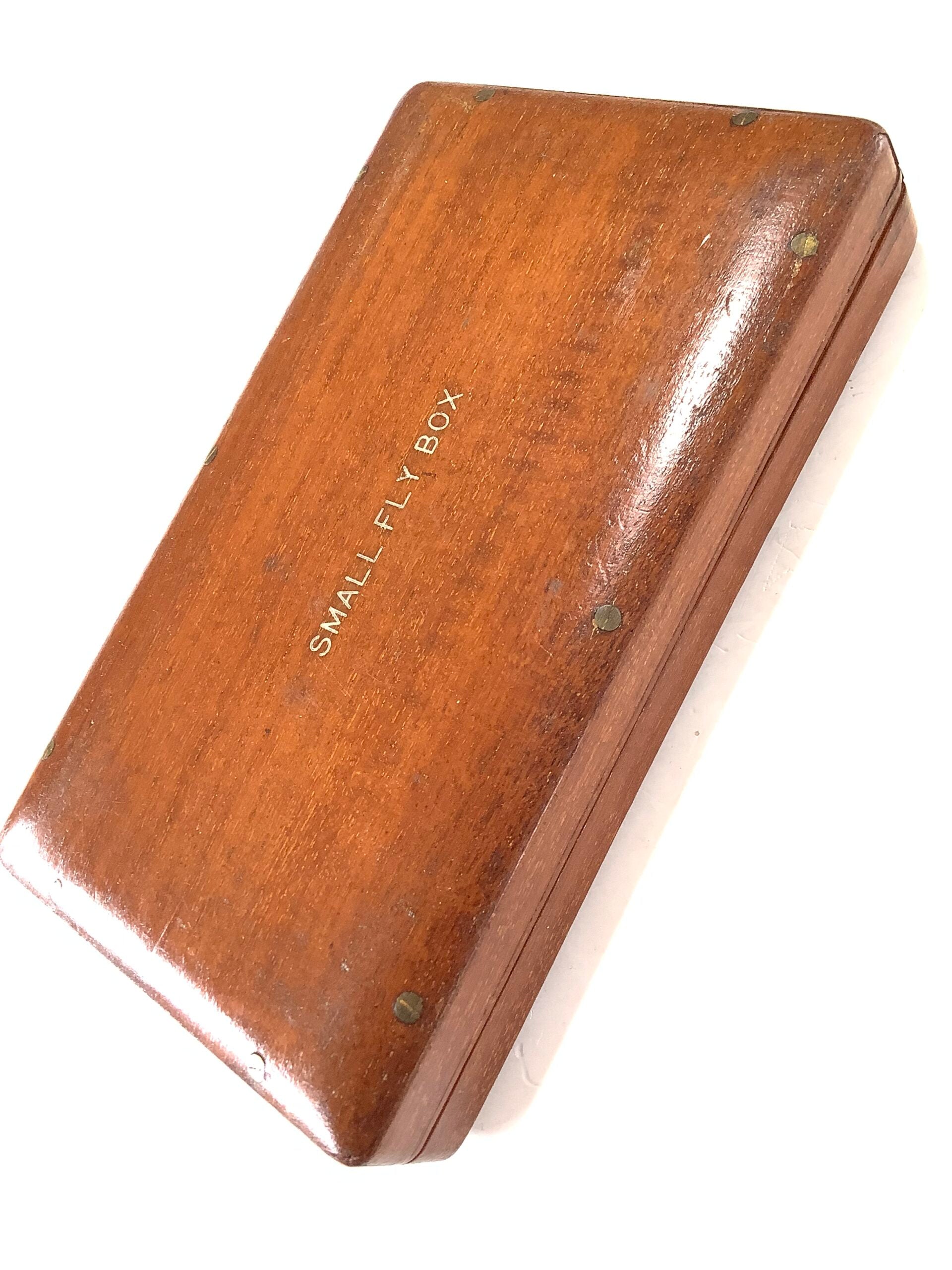 Rare Antique circa 1910 HARDY Bros “ SMALL CLUB “ Satin Mahogany Fly Box