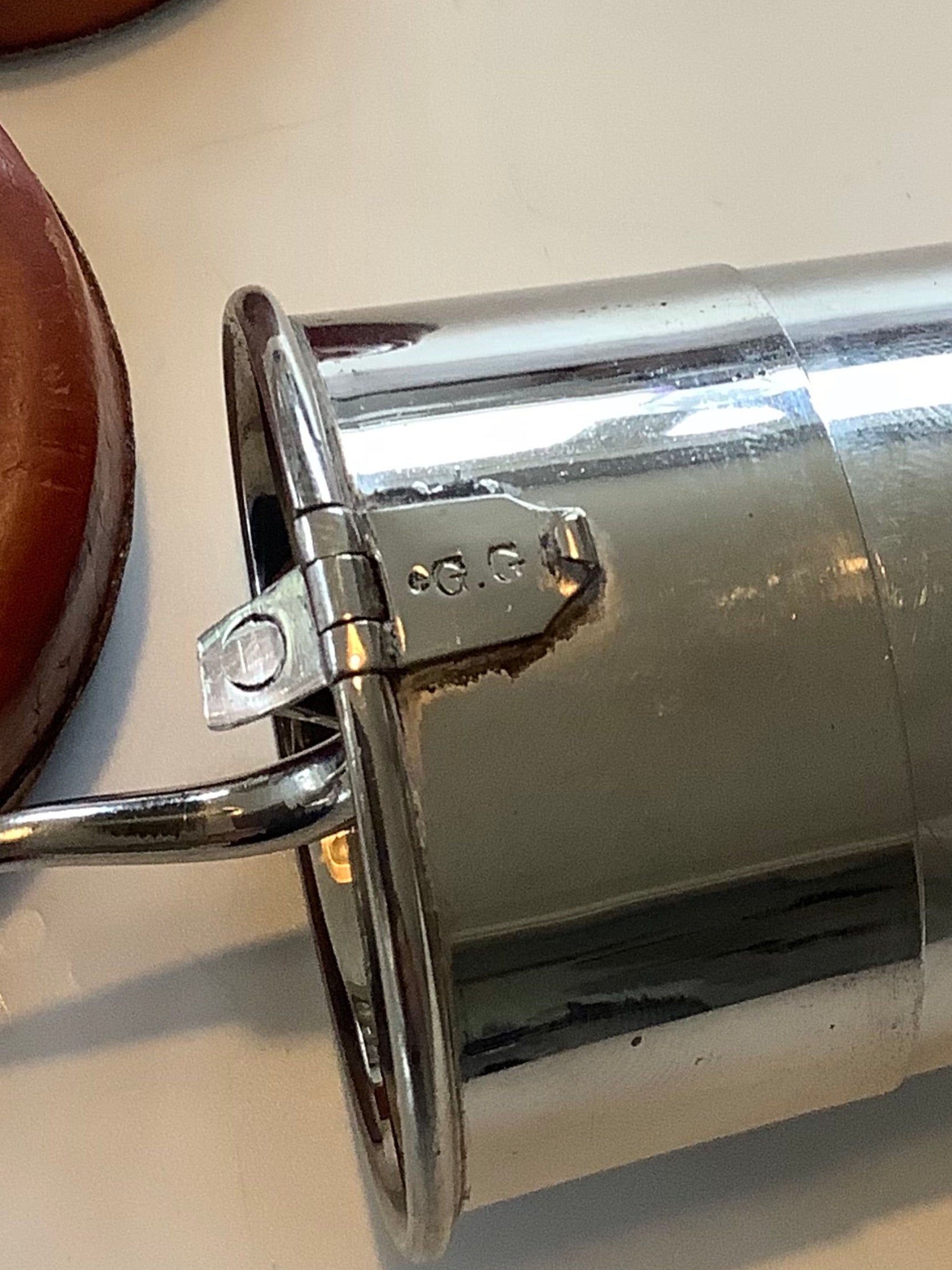 Antique Hunting /Fishing Tot shot Cup in Leather Case