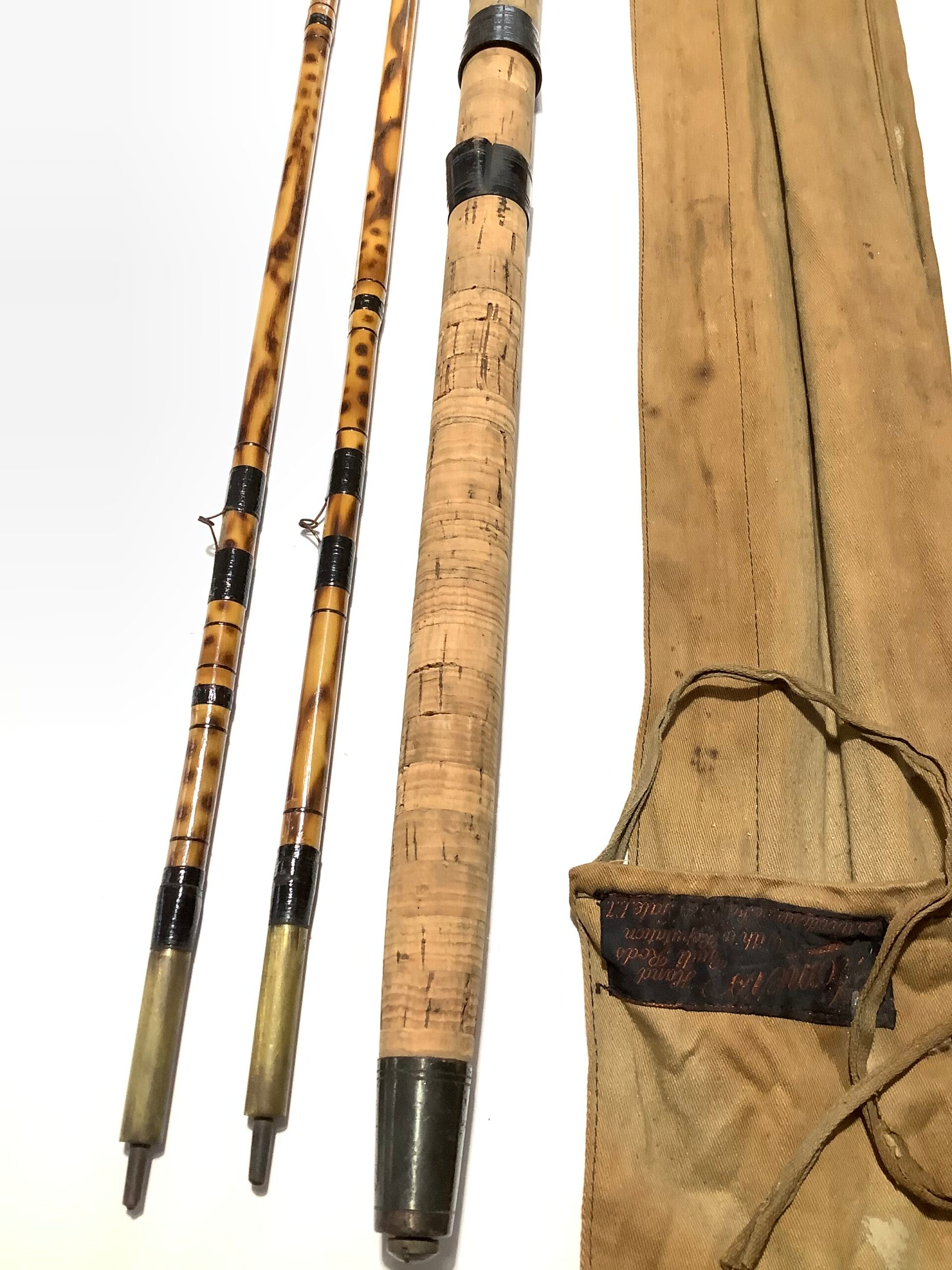 Rare HOMERS OF LONDON cane Float Rod with TWO TIPS.