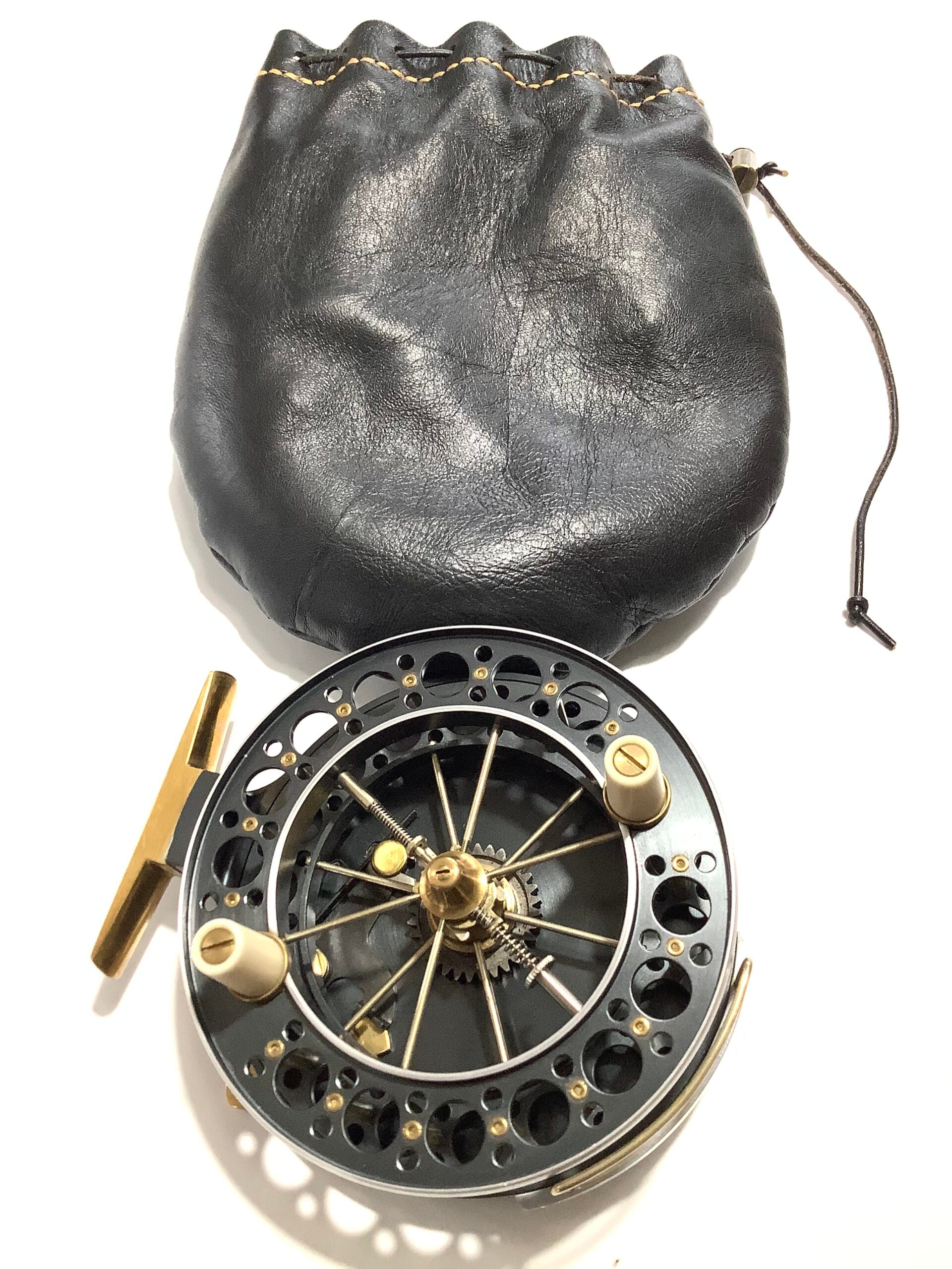 Leather Sheep Skin Lined Reel Bag By Andy Batchelor