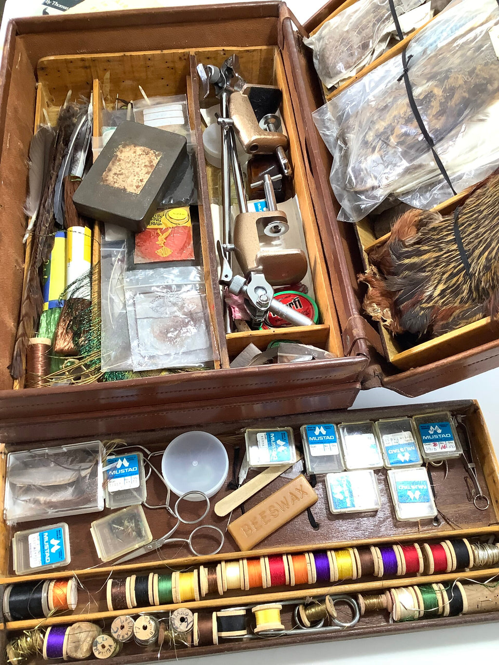 Antique Fly Tyers Case Made By Drew Sons London Includes Letters by Thomas Clegg A.W.Lunn Pamphlet