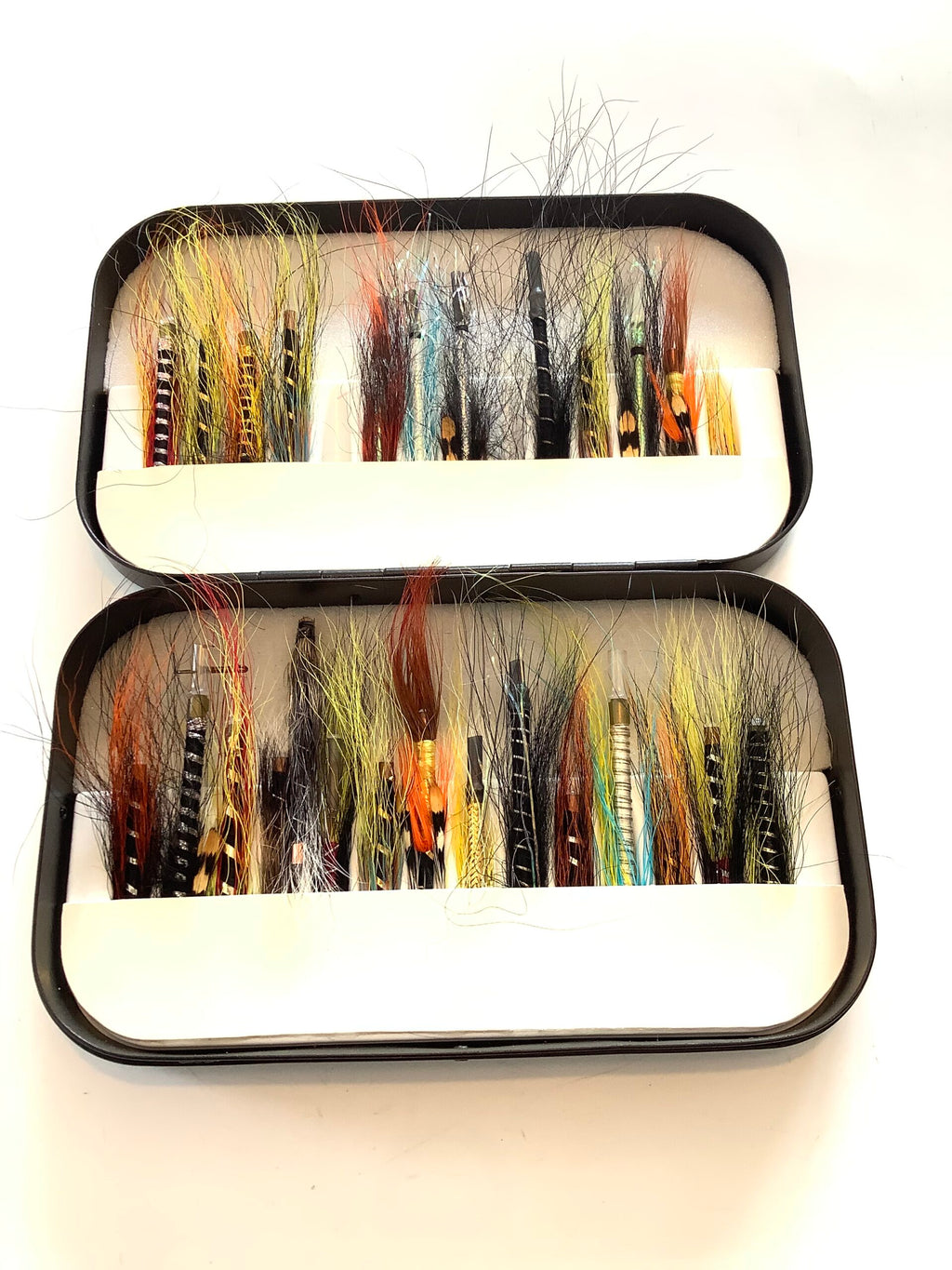 Richard Wheatley of England Tube fly box with Tube flies