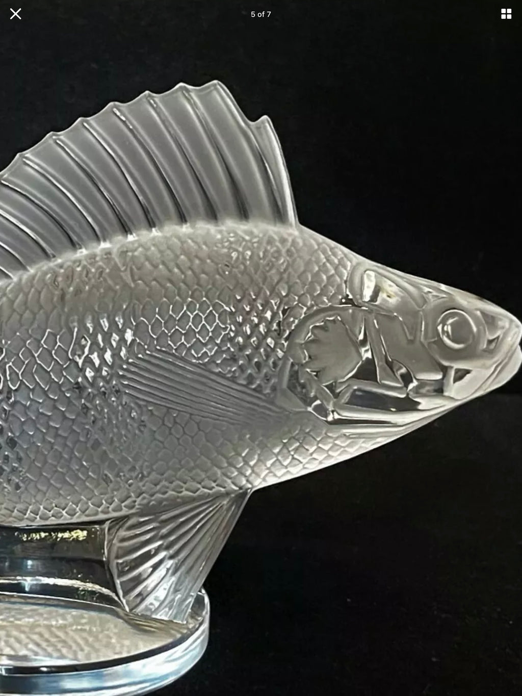 Lalique of France Frosted Crystal Perch