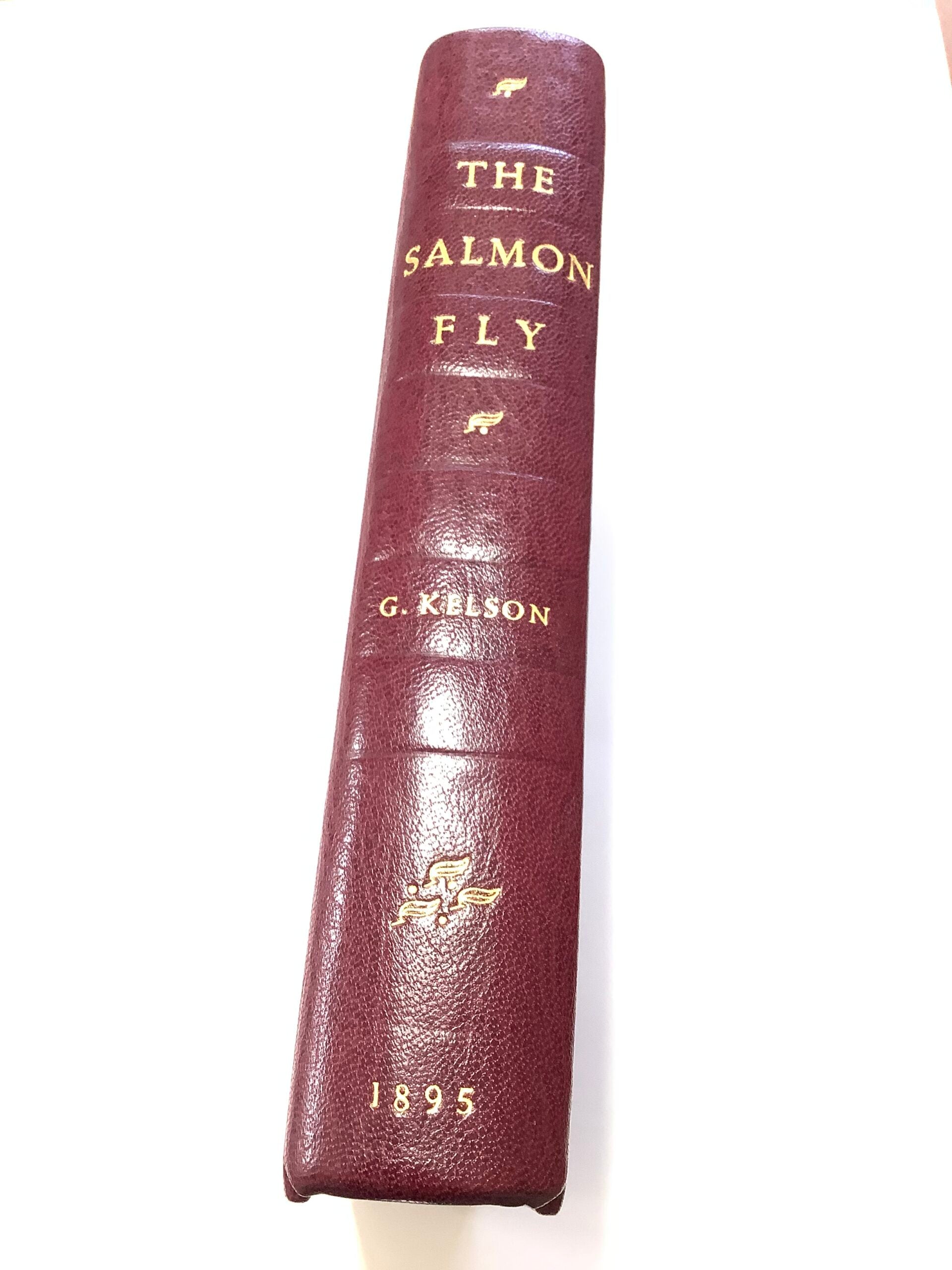 Full Leather Bound Antique THE SALMON FLY By KELSON 1895