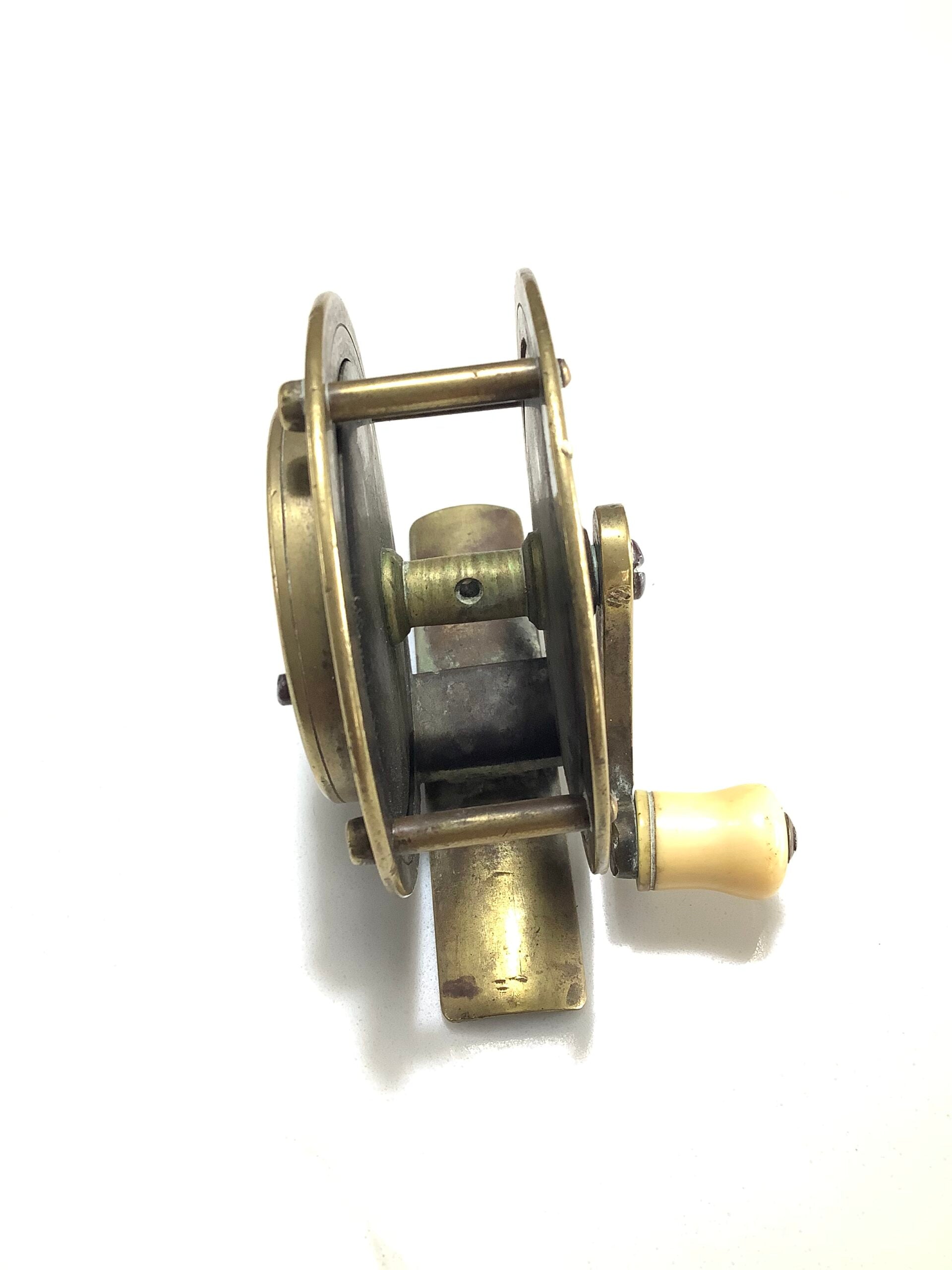 Antique CHAS FARLOW OF THE STRAND LONDON Rare Smallest 23/8” Narrow drum Brass winch